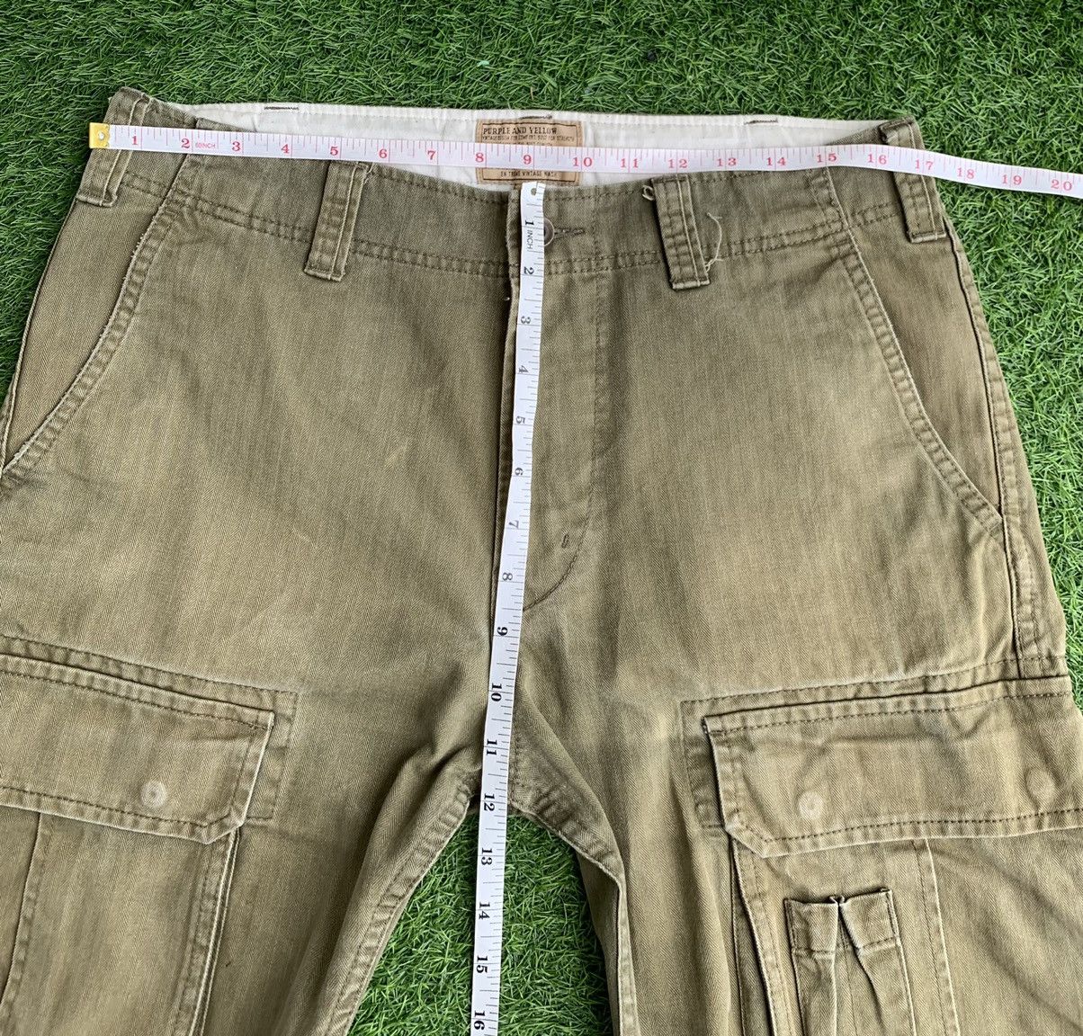 Japanese Brand Japanese Brand Purple&yellow Cargo Multiple Pocket Pants Size US 34 / EU 50 - 14 Thumbnail