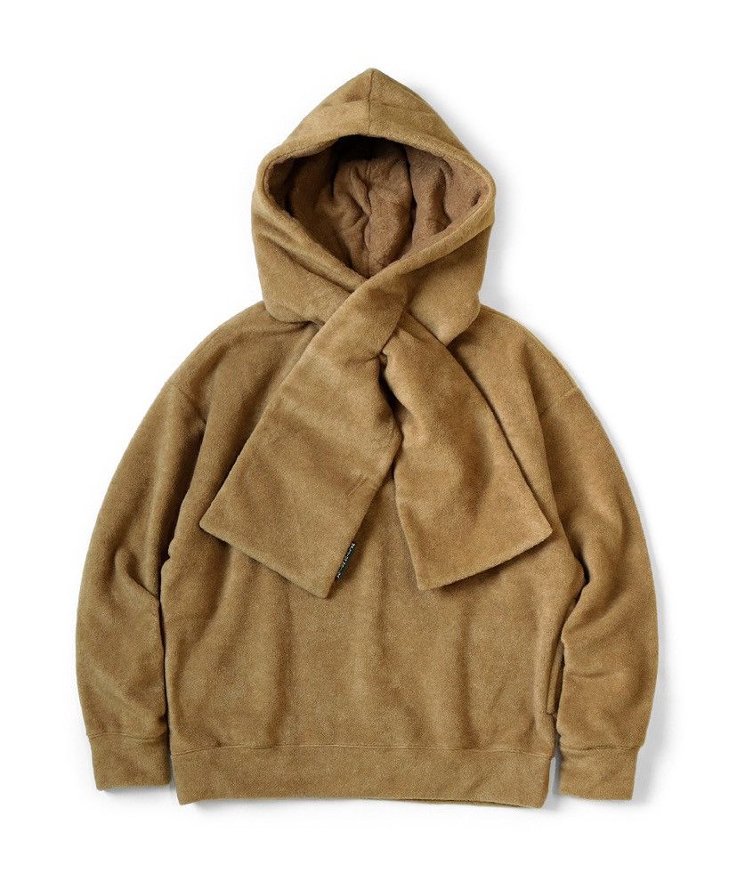 image of Kapital Kesa Reverse Fleece Hoodie Size F in Camel, Men's