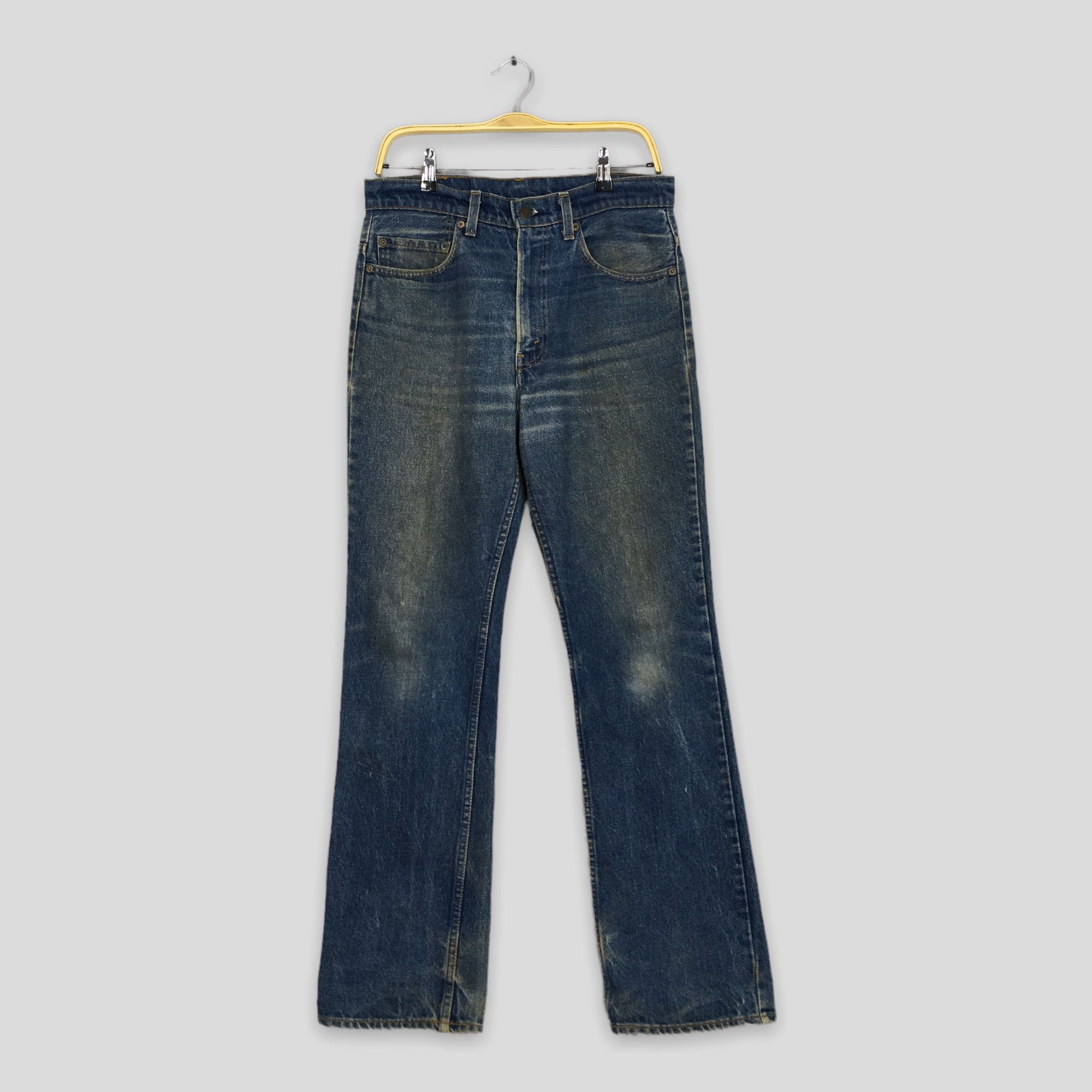 image of Levis x Vintage Size 31X31 Vintage Levi's 517 Bootcut Flare Stonewash Jeans in Blue, Men's