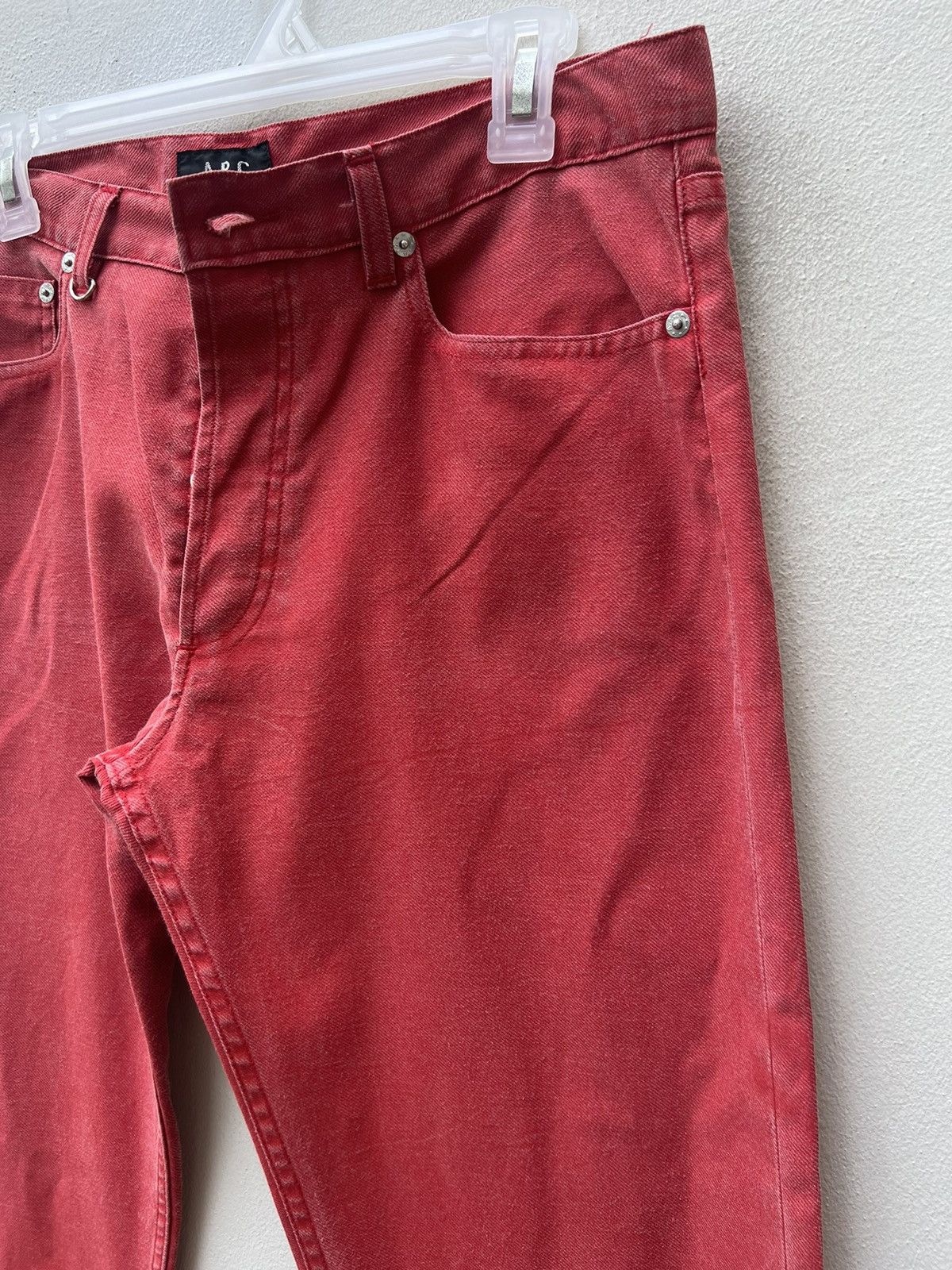 A.P.C. Vintage 2004 A.P.C. Faded Red Jeans Size US 33 - 11 Thumbnail