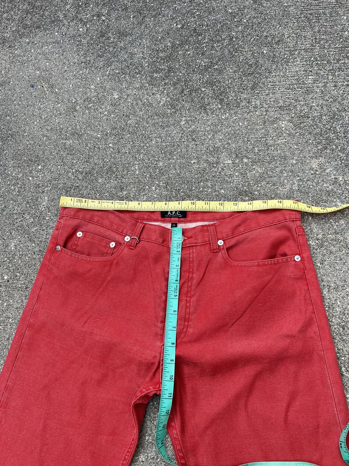 A.P.C. Vintage 2004 A.P.C. Faded Red Jeans Size US 33 - 2 Thumbnail
