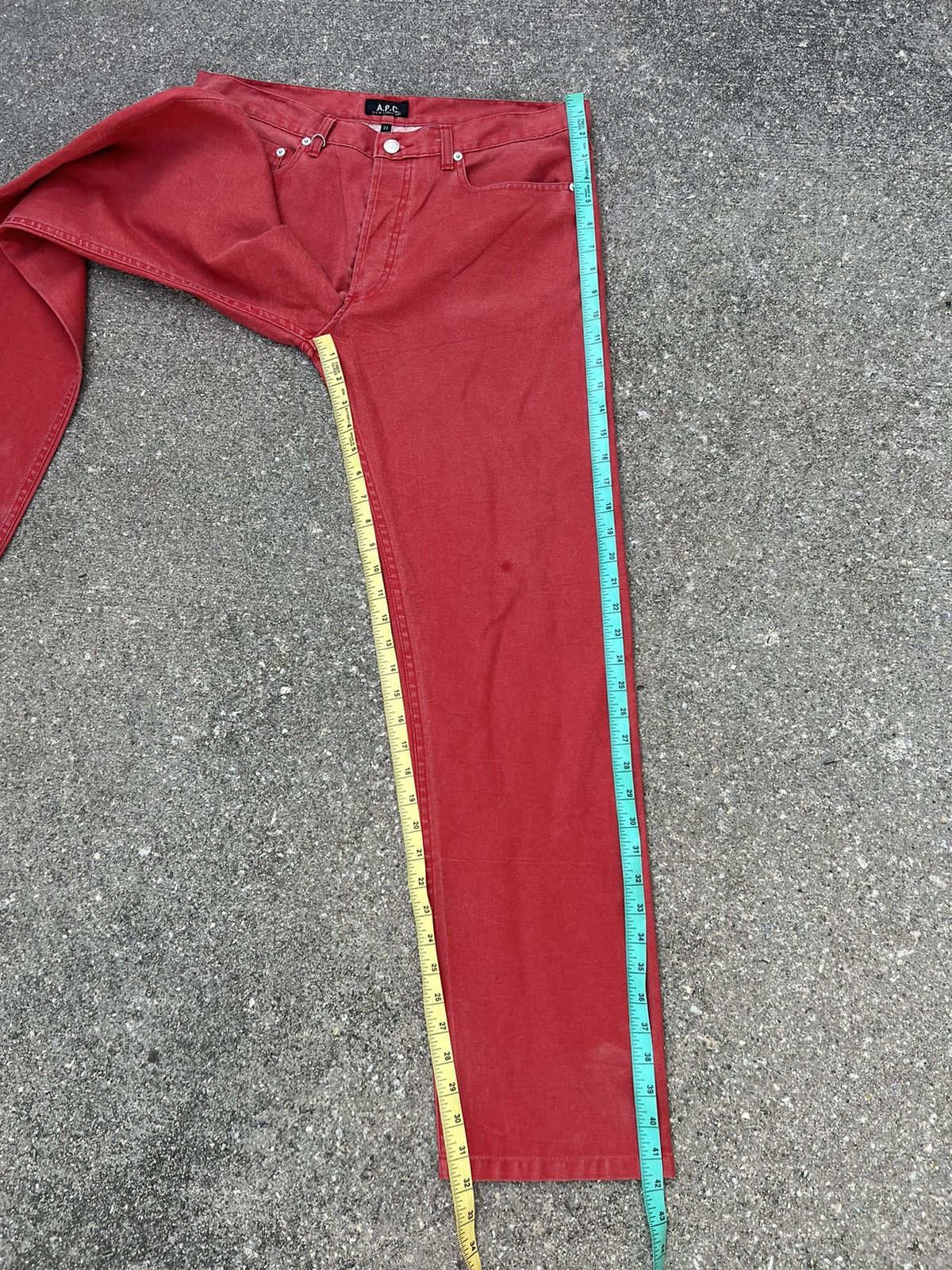A.P.C. Vintage 2004 A.P.C. Faded Red Jeans Size US 33 - 4 Thumbnail