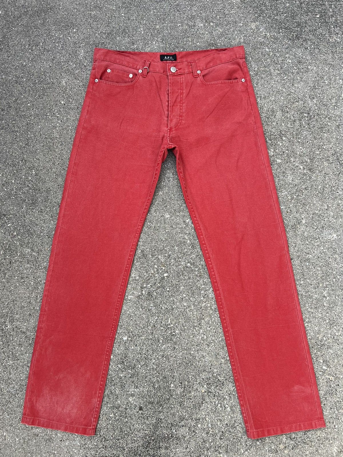 A.P.C. Vintage 2004 A.P.C. Faded Red Jeans Size US 33 - 1 Thumbnail