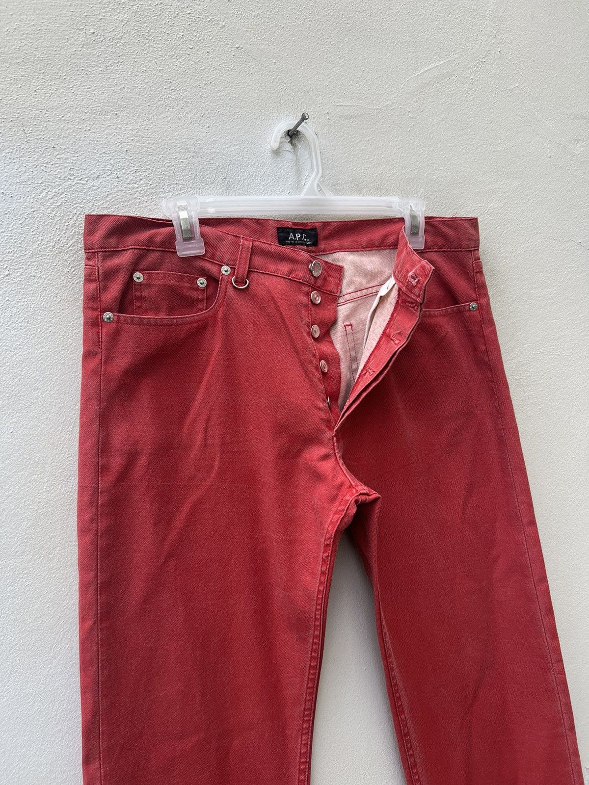A.P.C. Vintage 2004 A.P.C. Faded Red Jeans Size US 33 - 7 Thumbnail