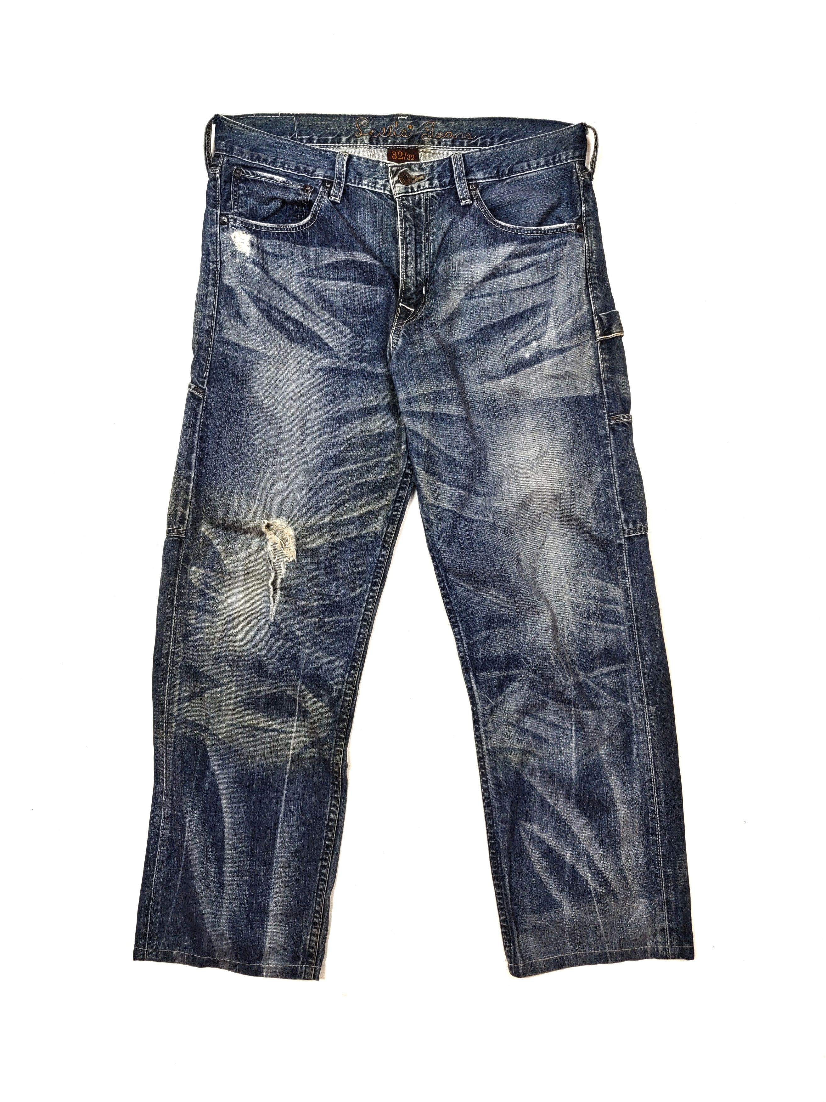 image of Levi's Lot 203 Distressed Denim Jeans Bottom Trouser, Men's (Size 34)