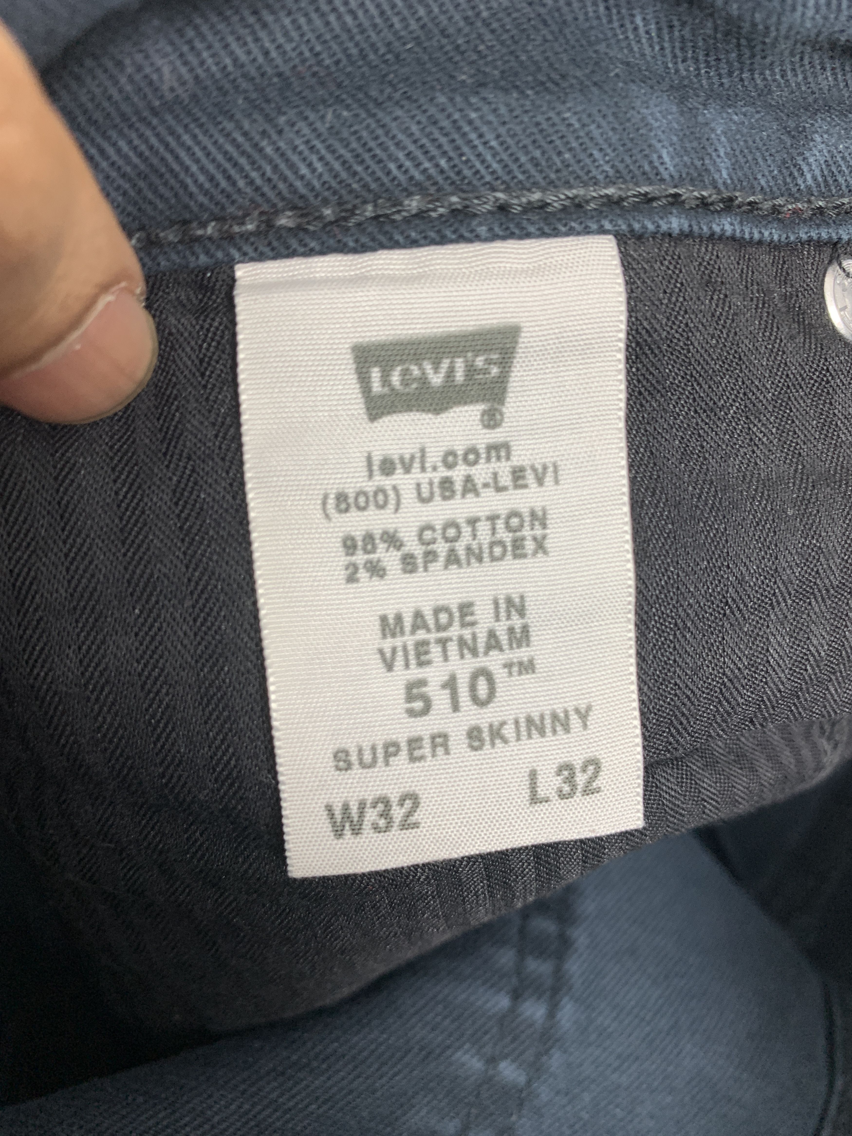 Levi's Vintage Levis 510 Skinny Black Jeans Size US 32 / EU 48 - 13 Thumbnail