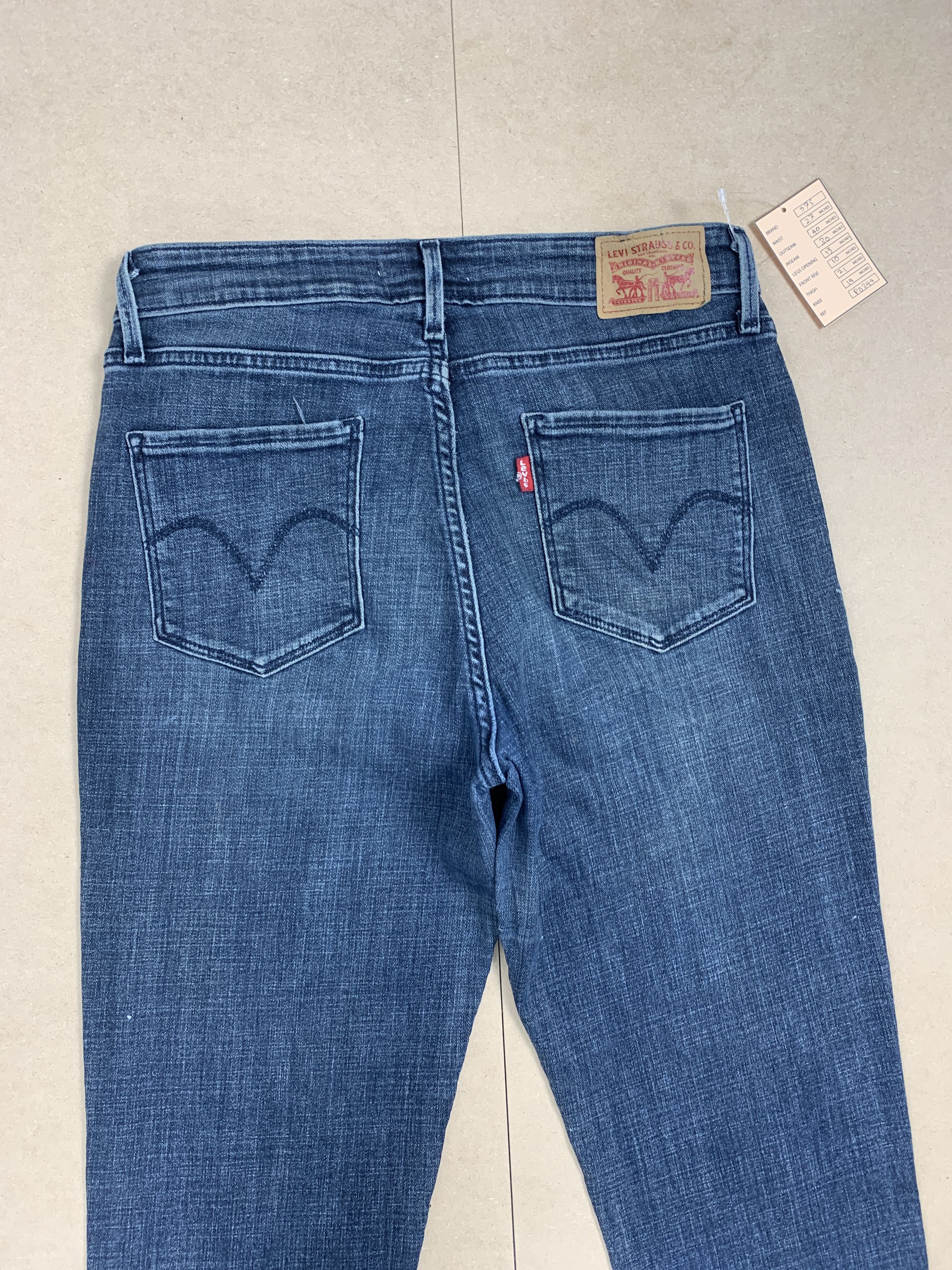 Levi's × Vintage Vintage Levis 575 Painter Mid Skinny Faded Blue Jeans Size US 27 - 9 Thumbnail