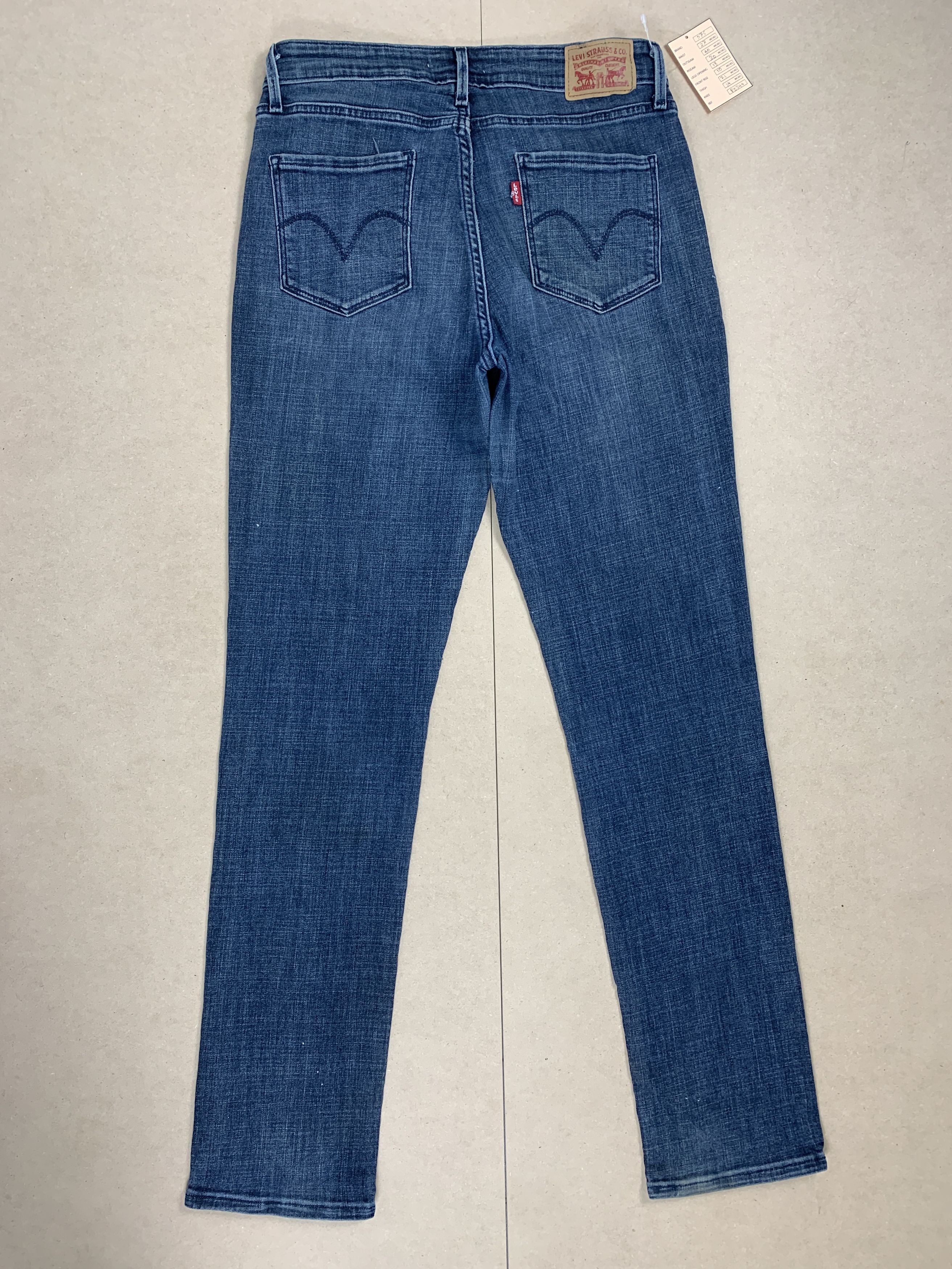 Levi's × Vintage Vintage Levis 575 Painter Mid Skinny Faded Blue Jeans Size US 27 - 8 Thumbnail