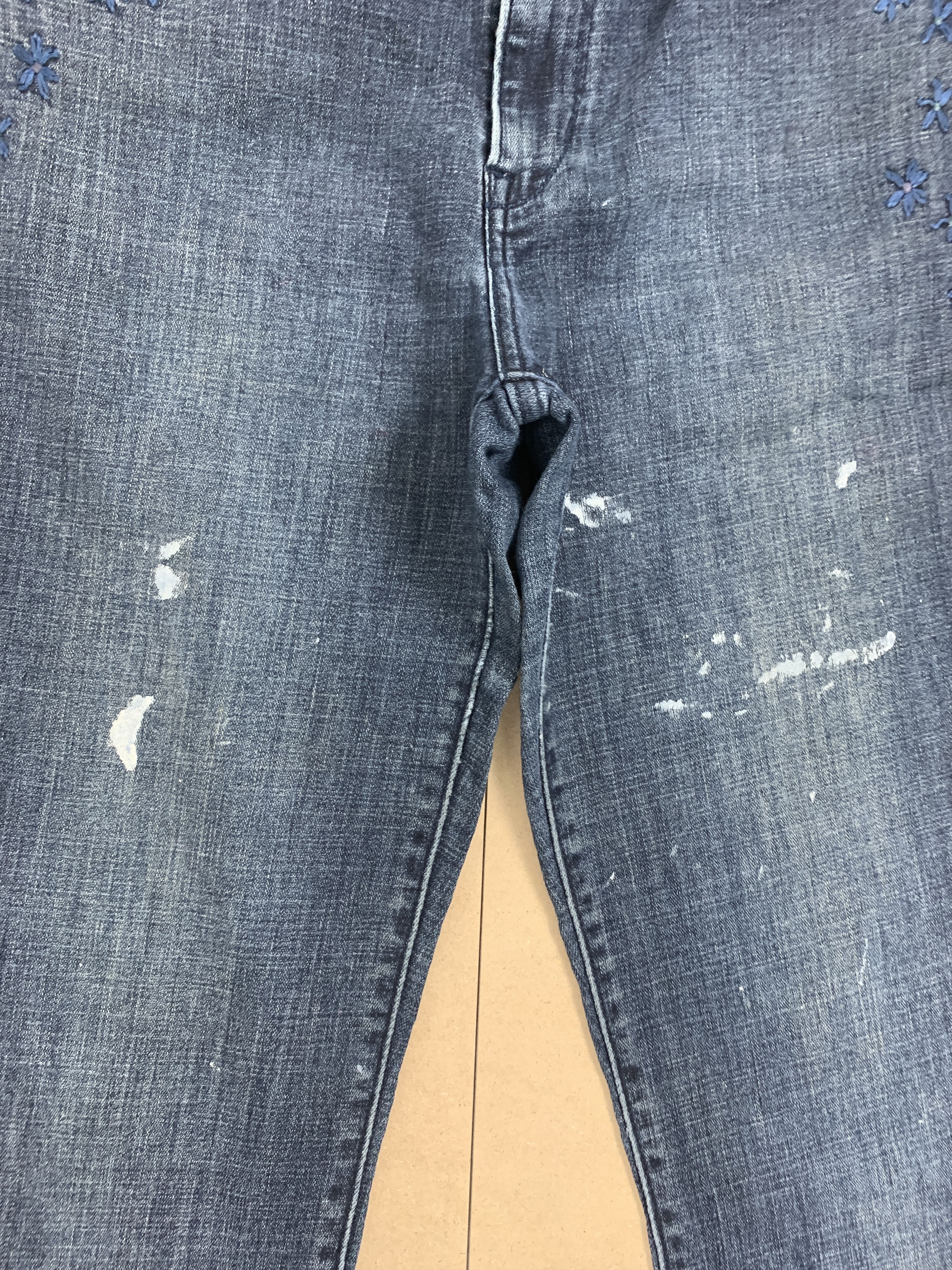 Levi's × Vintage Vintage Levis 575 Painter Mid Skinny Faded Blue Jeans Size US 27 - 7 Thumbnail