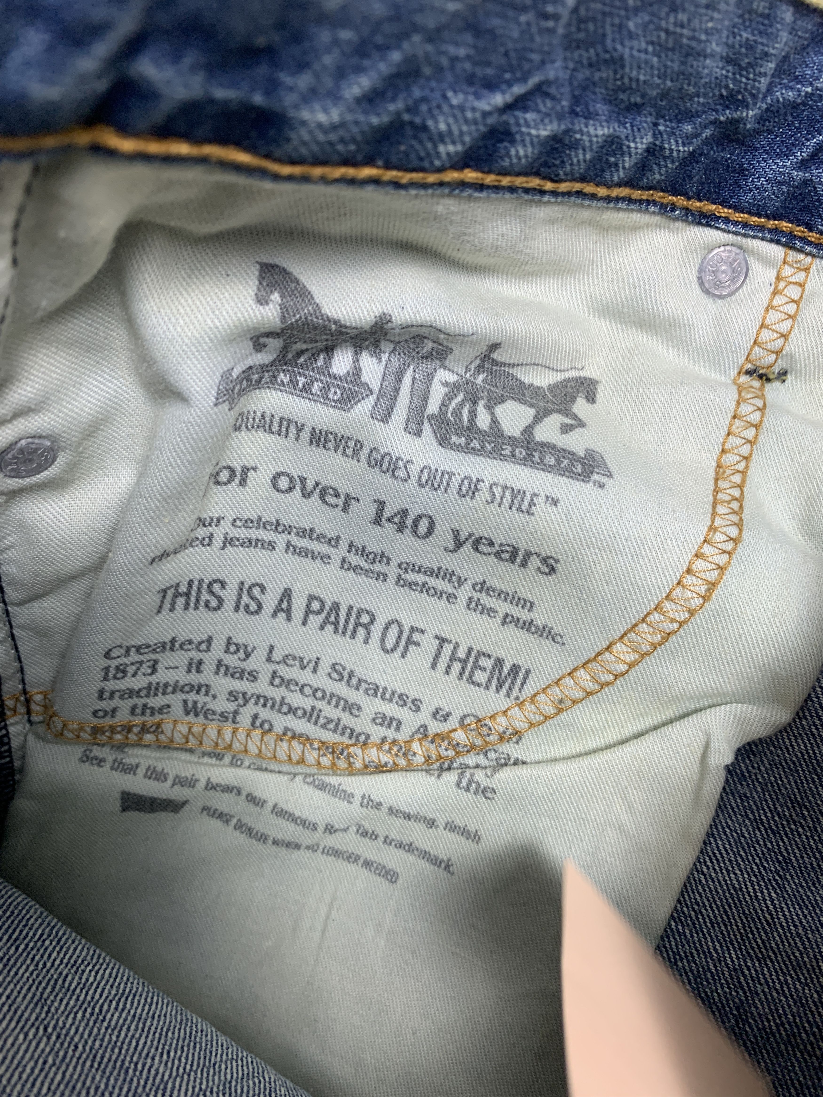 Levi's × Vintage Vintage Levis 511 Straight Cut Distressed Faded Blue Jeans Size US 34 / EU 50 - 12 Thumbnail