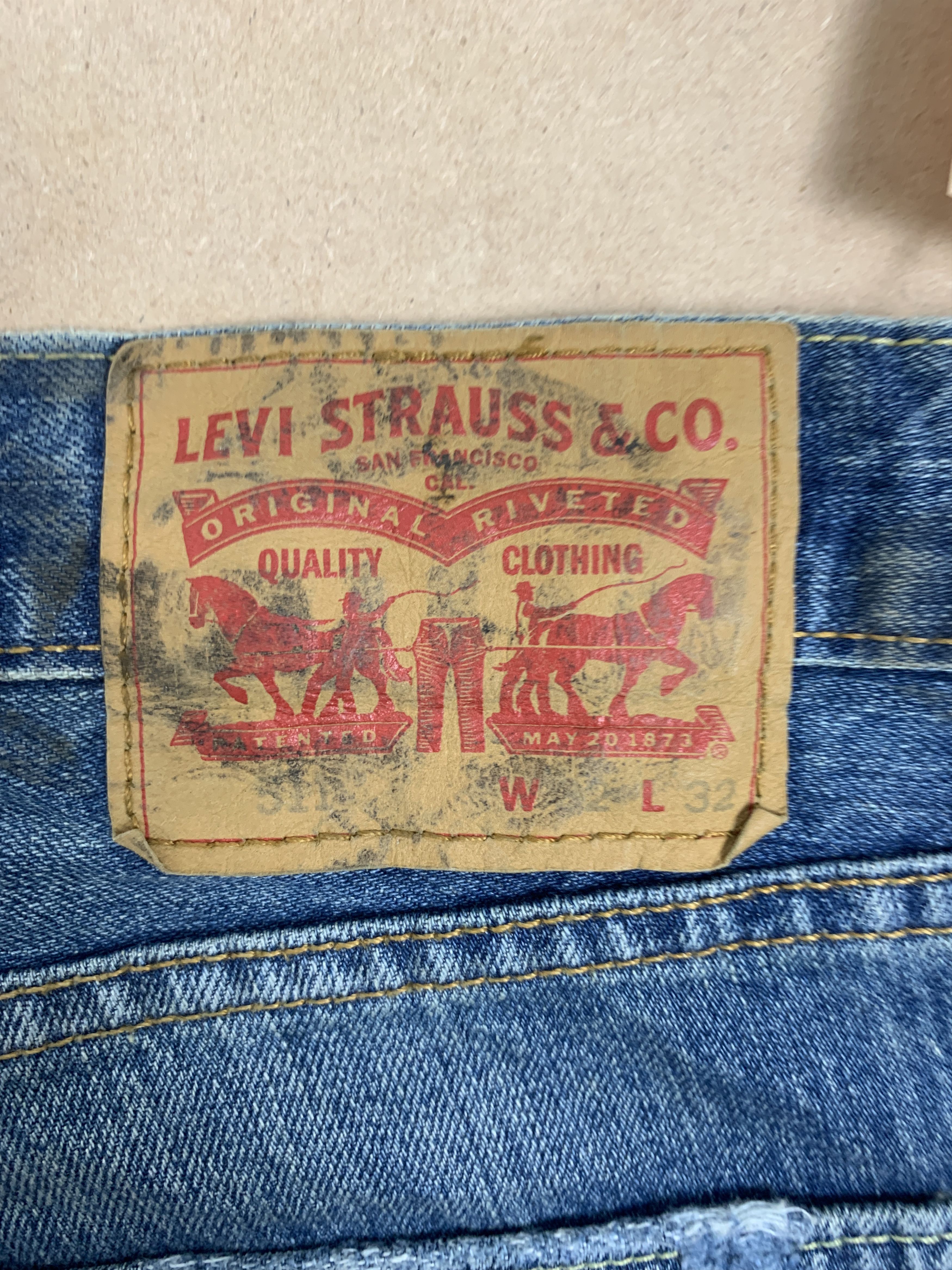 Levi's × Vintage Vintage Levis 511 Straight Cut Distressed Faded Blue Jeans Size US 34 / EU 50 - 8 Thumbnail