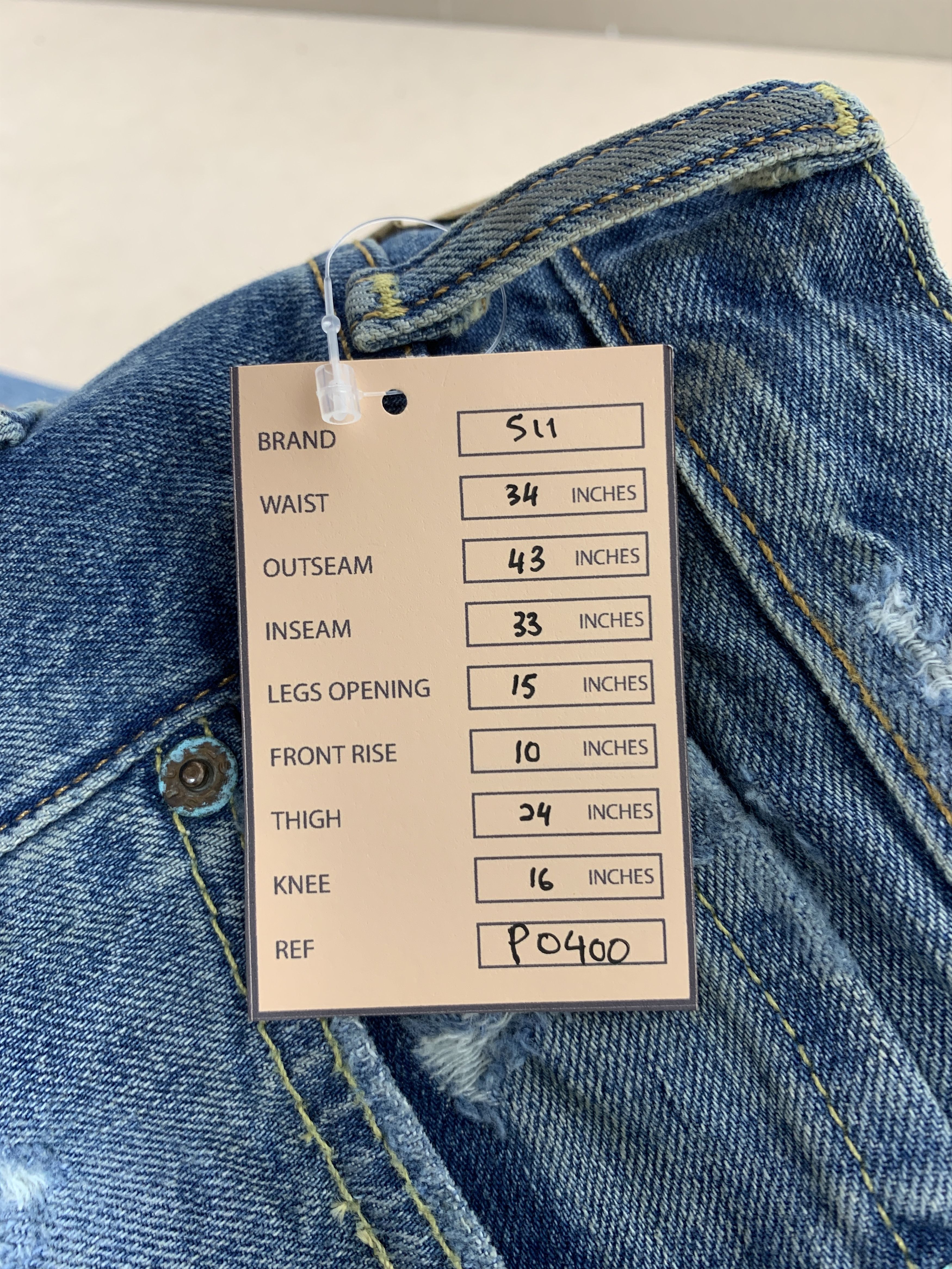 Levi's × Vintage Vintage Levis 511 Straight Cut Distressed Faded Blue Jeans Size US 34 / EU 50 - 23 Thumbnail
