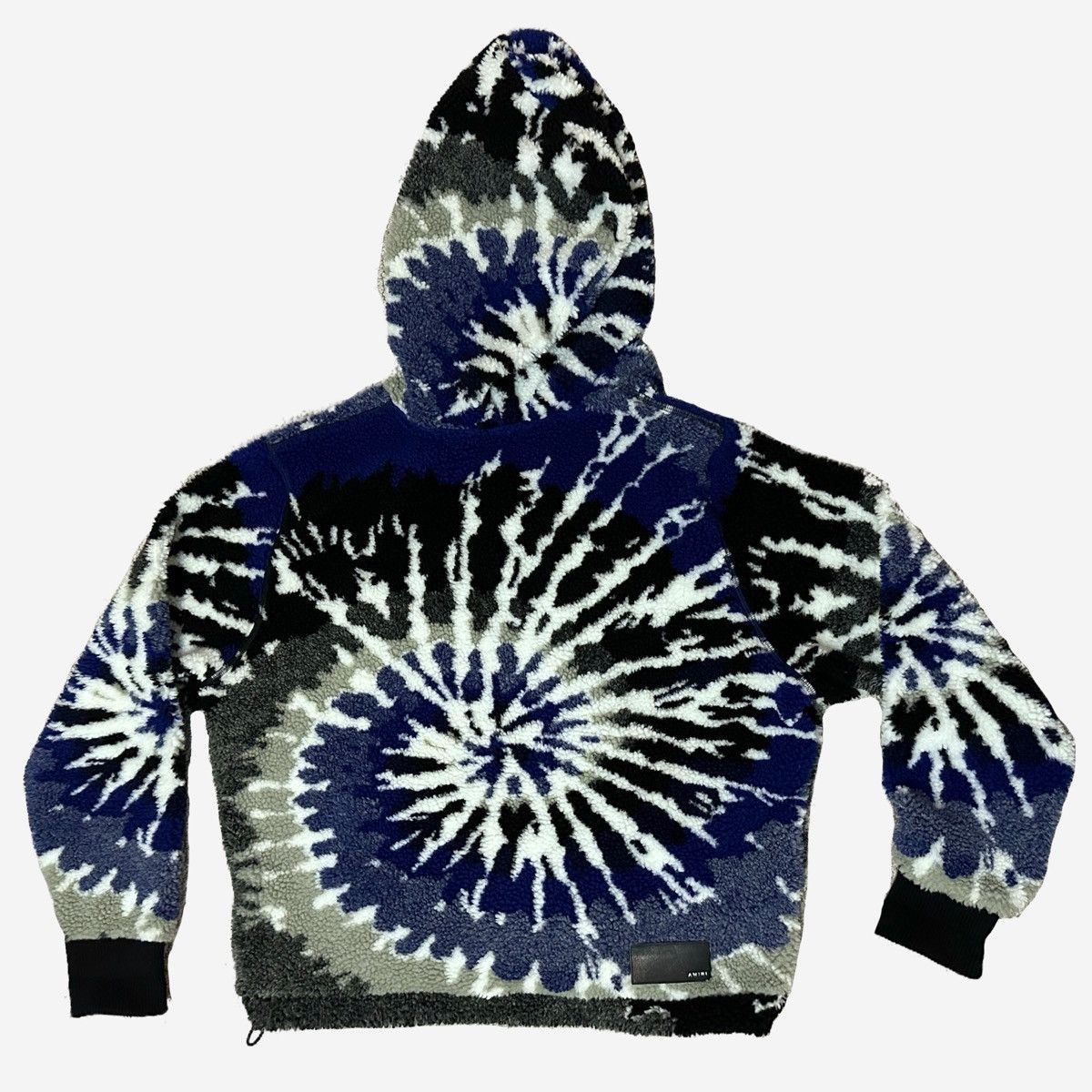 Amiri Amiri Black & Blue Fleece Tie-Dye Hoodie | Grailed