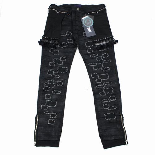 image of Undercover 16Ss Scab Period Reprint Stretch Skinny Pants 3 in Black, Men's (Size 32)