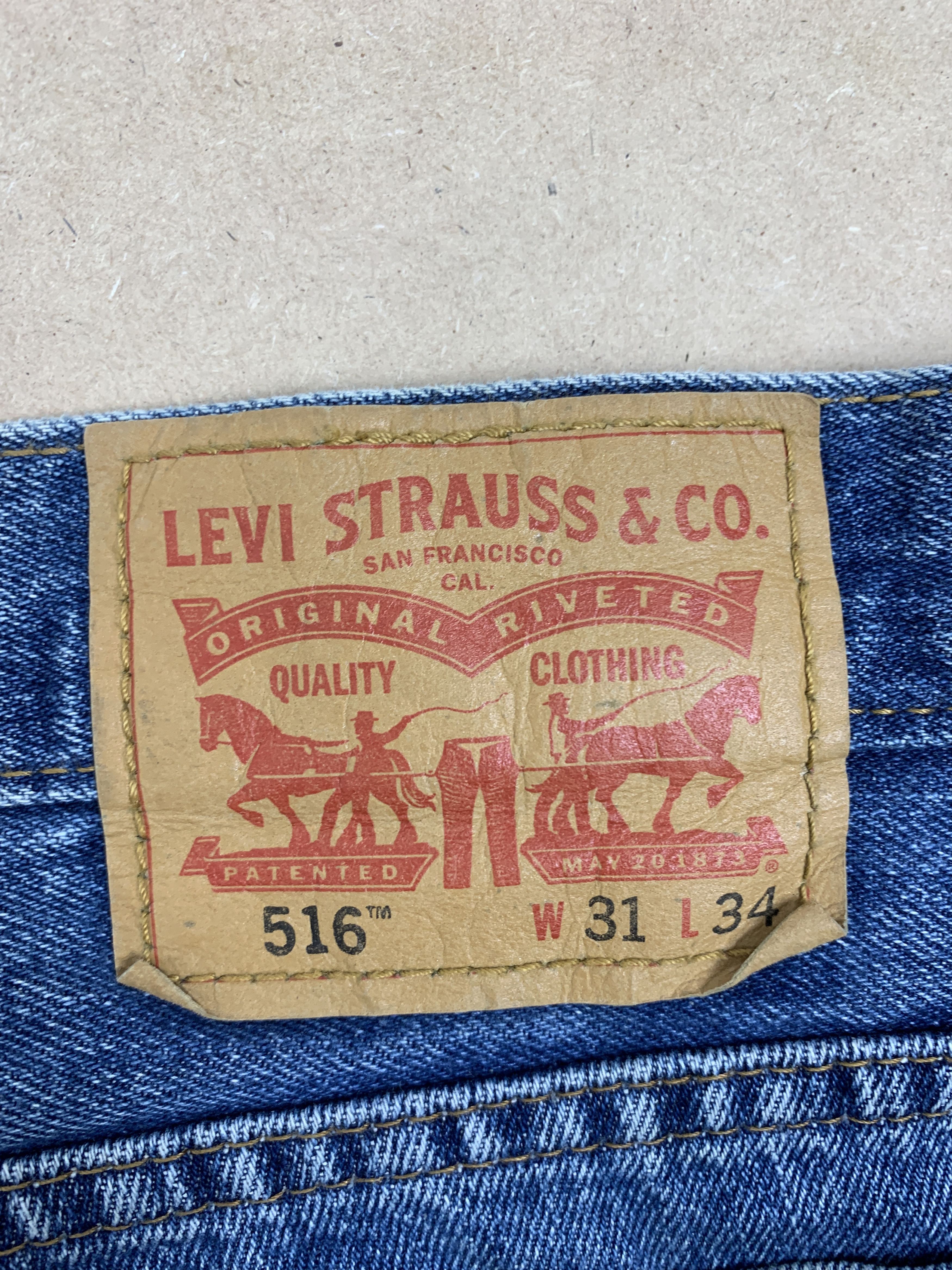 Levi's Vintage Levis 516 Straight Cut Blue Jeans Size US 30 / EU 46 - 7 Thumbnail