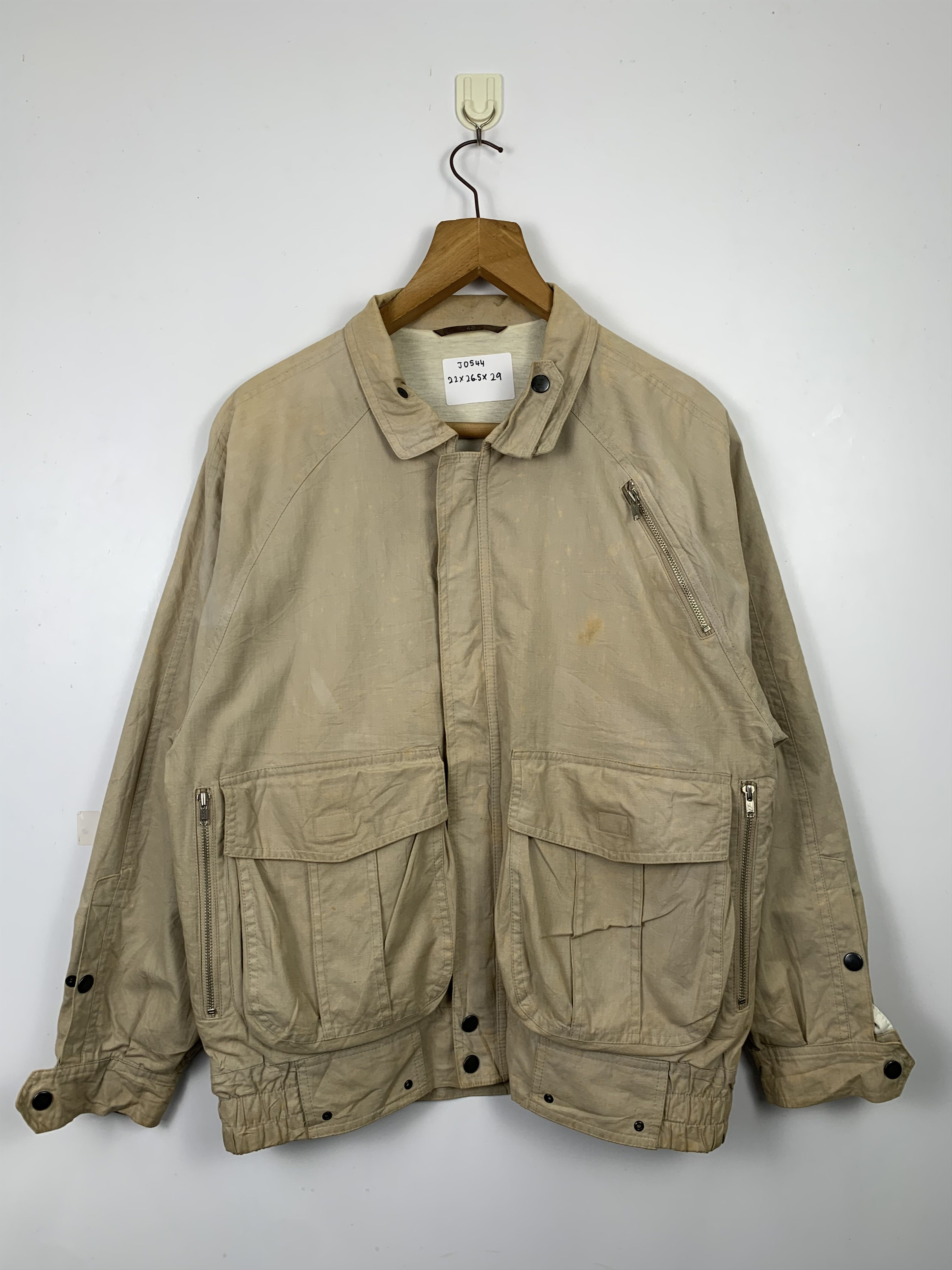 image of German Brand Multi Pocket Khaki Jacket, Men's (Size Small)