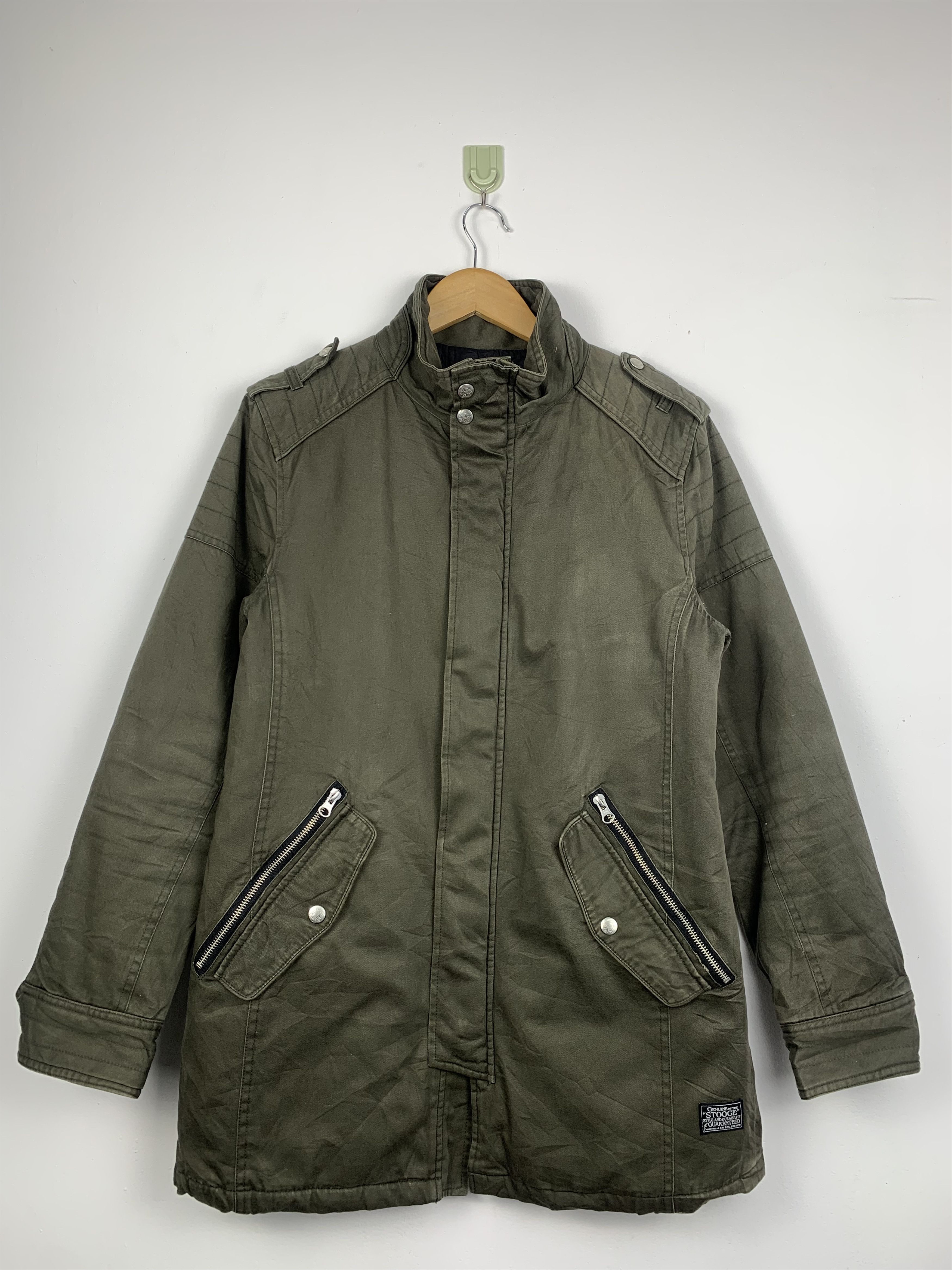 image of Military x Union Made Vintage Multi Pocket Zip Up Jacket in Miltary Green (Size Small)
