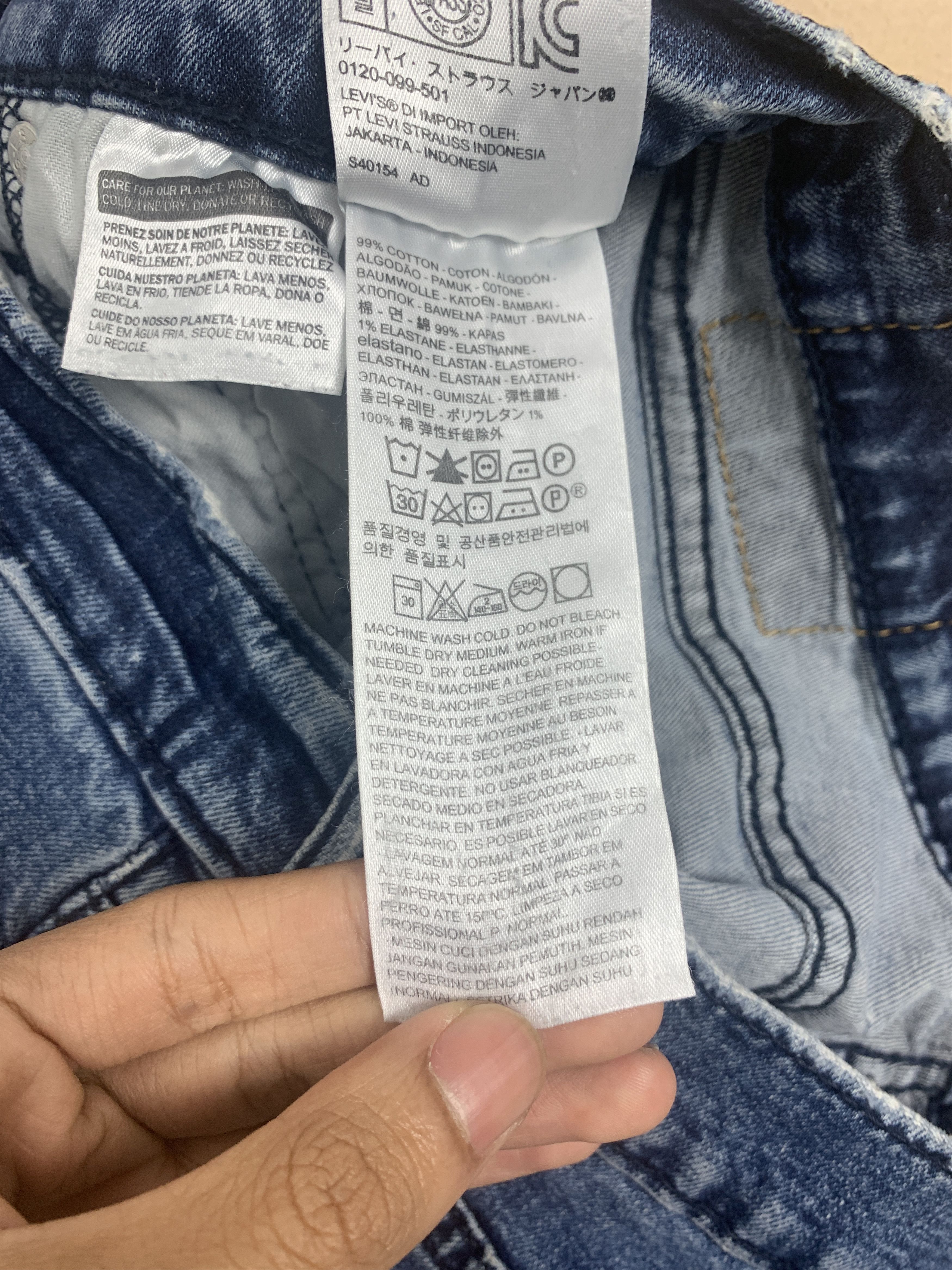 Levi's Vintage Levis 513 Straight Cut Faded Blue Jeans Size 31" - 14 Thumbnail