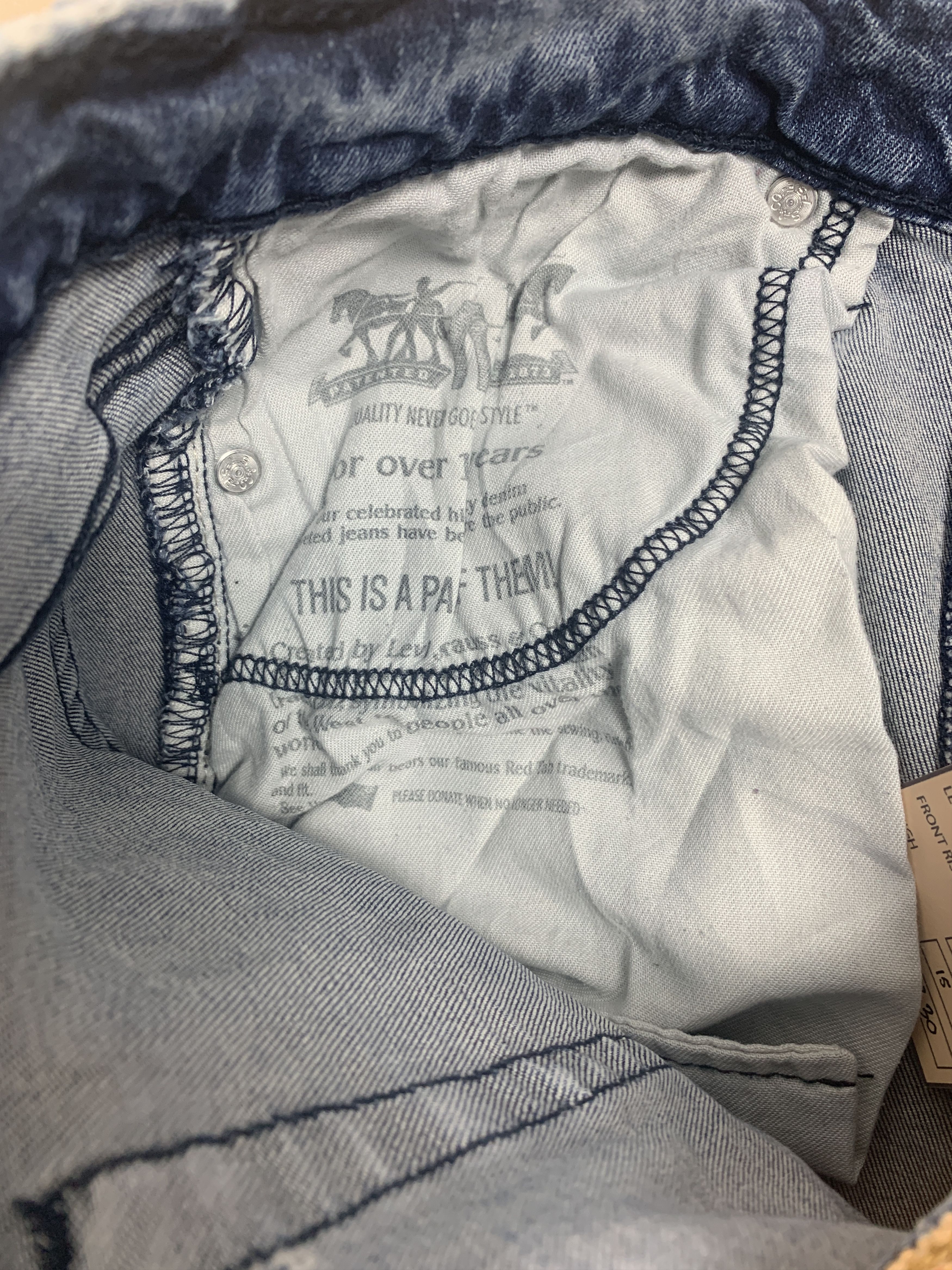 Levi's Vintage Levis 513 Straight Cut Faded Blue Jeans Size 31" - 9 Thumbnail