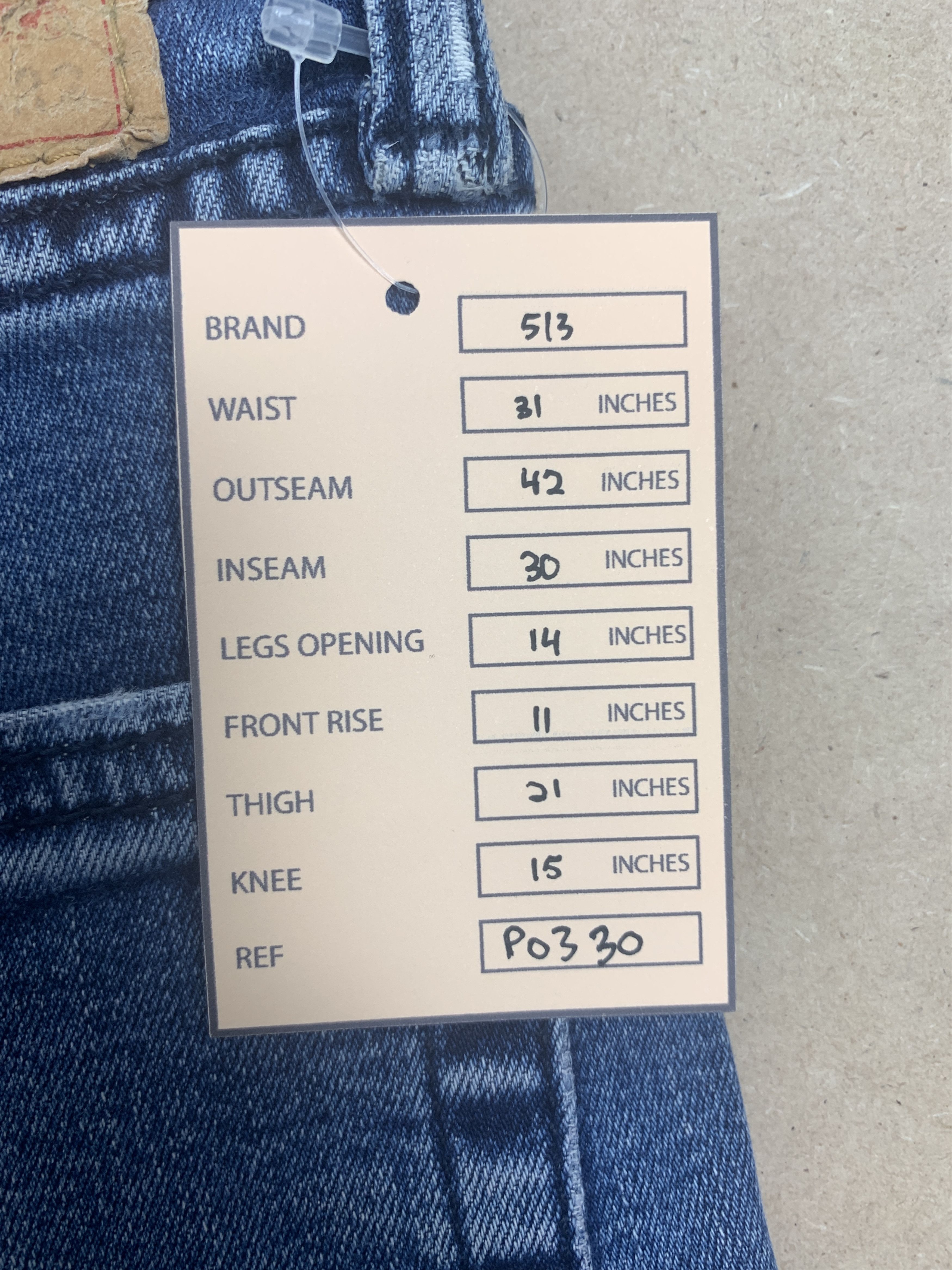 Levi's Vintage Levis 513 Straight Cut Faded Blue Jeans Size 31" - 20 Thumbnail
