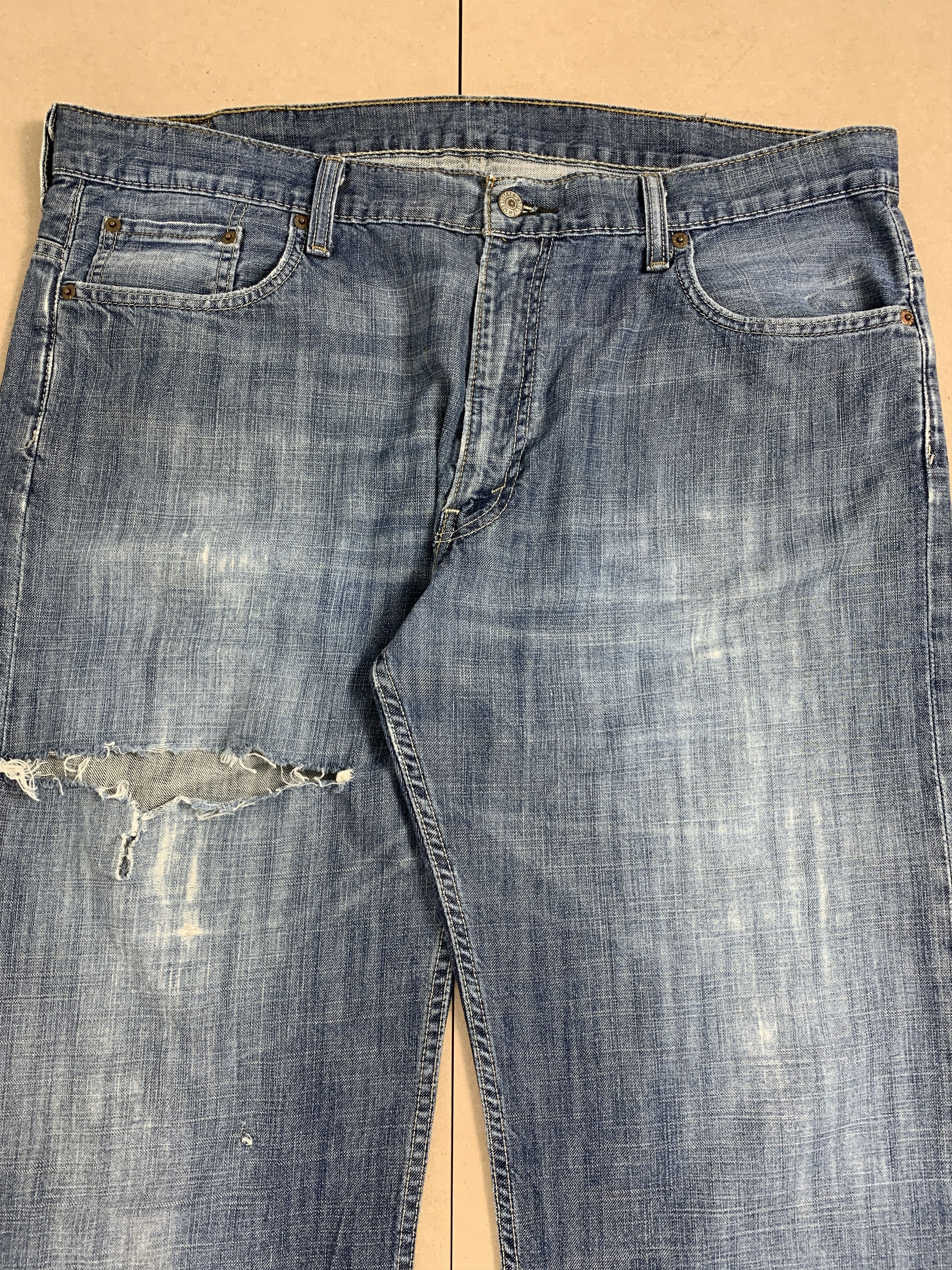 Levi's Vintage LEVIS 569 Distress Straight Cut Jeans Size US 42 / EU 58 - 2 Thumbnail