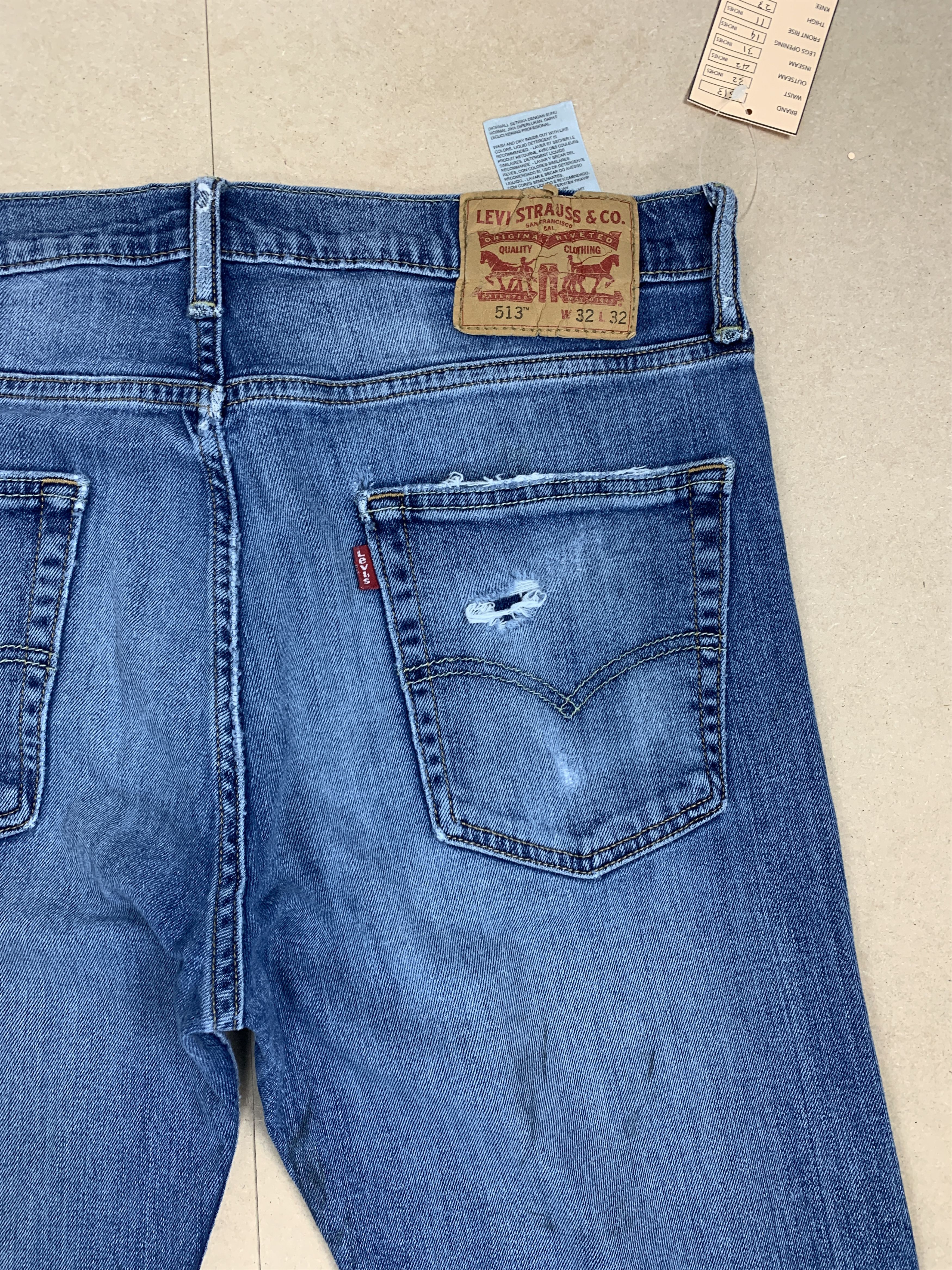 Levi's × Vintage Vintage Levis 513 Straight Cut Distressed Jeans P0176 Size US 32 / EU 48 - 8 Thumbnail