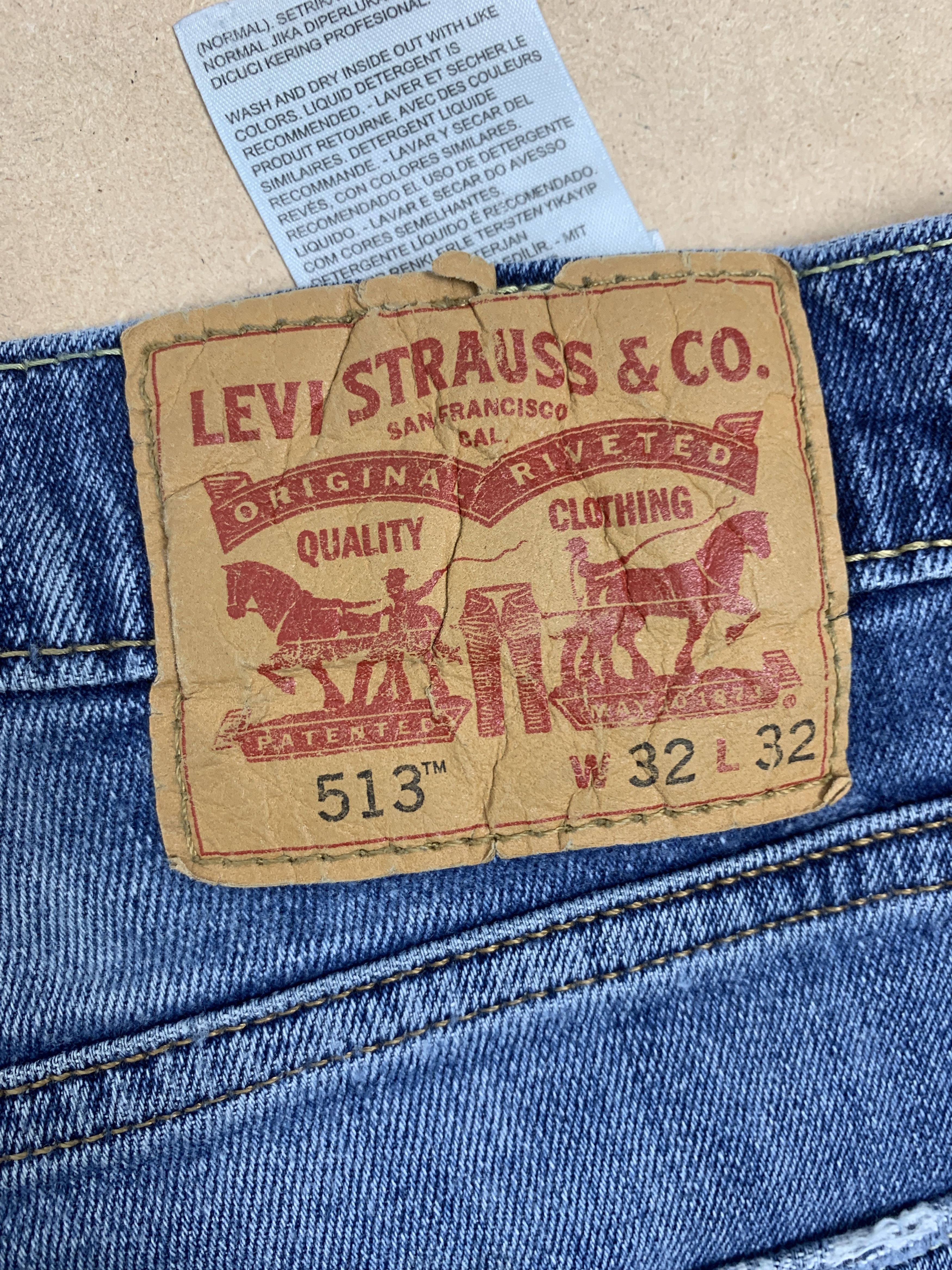 Levi's × Vintage Vintage Levis 513 Straight Cut Distressed Jeans P0176 Size US 32 / EU 48 - 10 Thumbnail