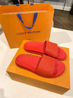 Louis Vuitton Mens Sandals, Orange, 9.0 (Stock Check Required)
