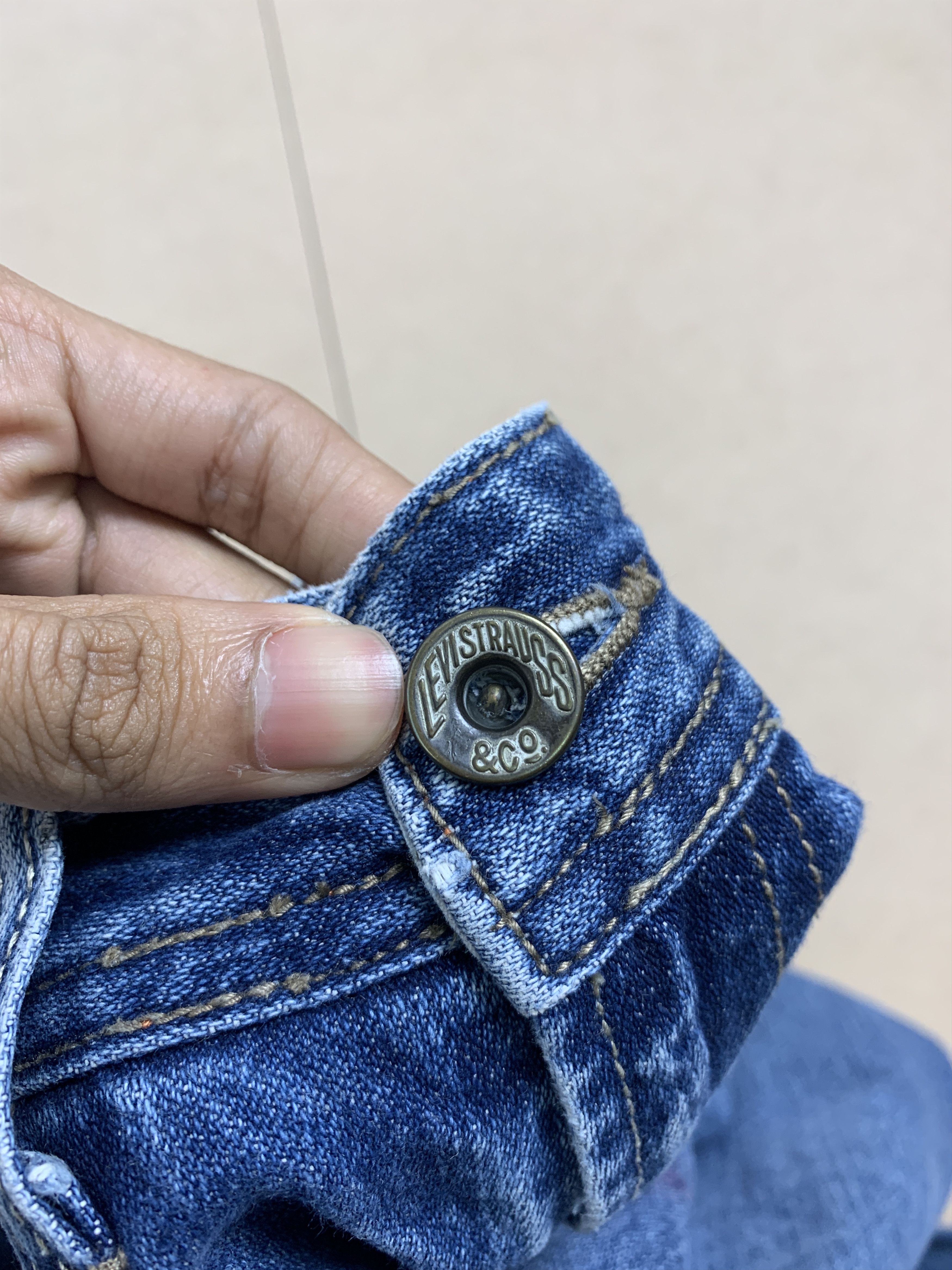 Levi's × Vintage Vintage LEVI'S CARPENTER Workwear Faded Mid Wash Jeans Size 23" - 15 Thumbnail