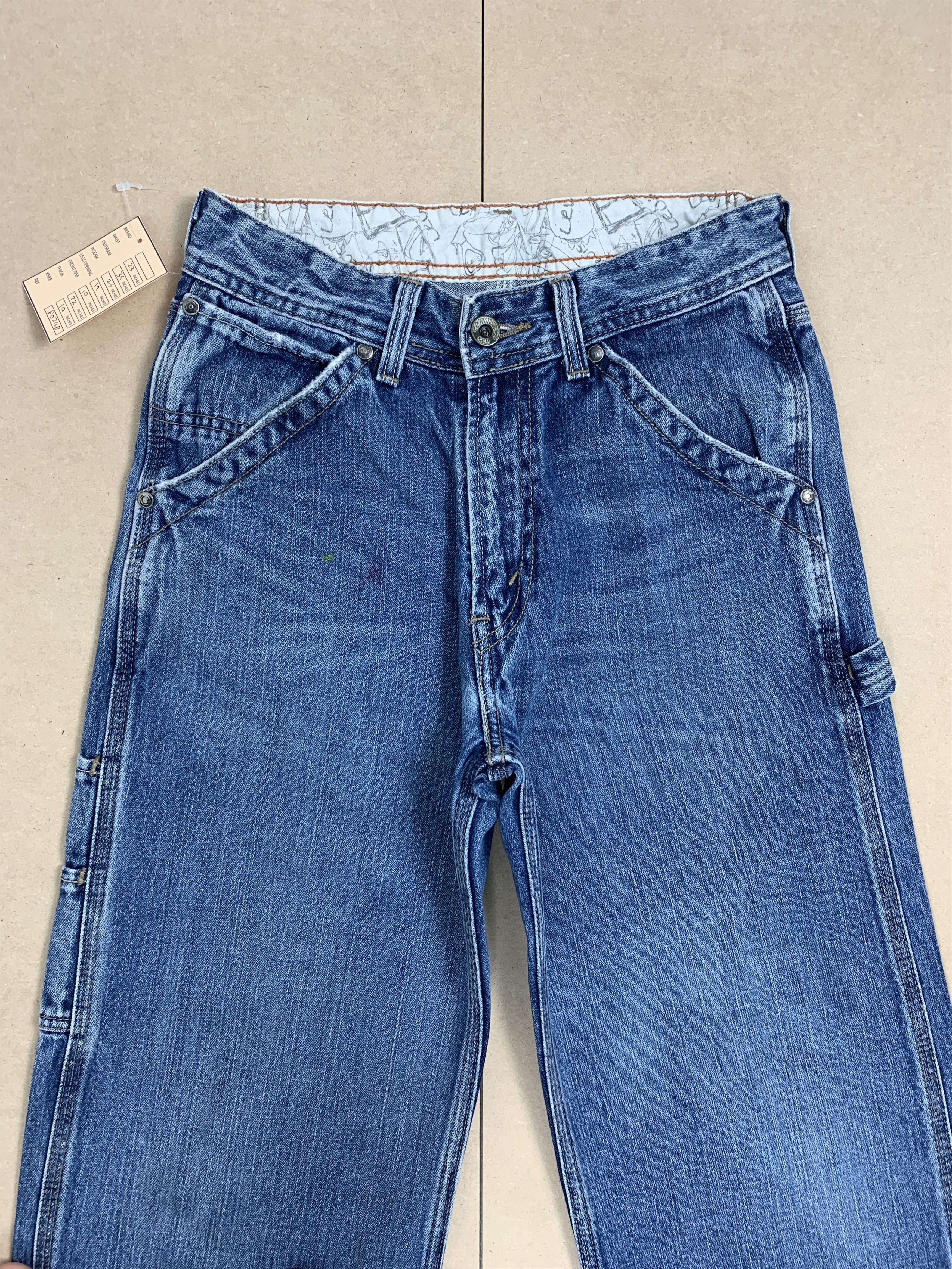 Levi's × Vintage Vintage LEVI'S CARPENTER Workwear Faded Mid Wash Jeans Size 23" - 2 Thumbnail