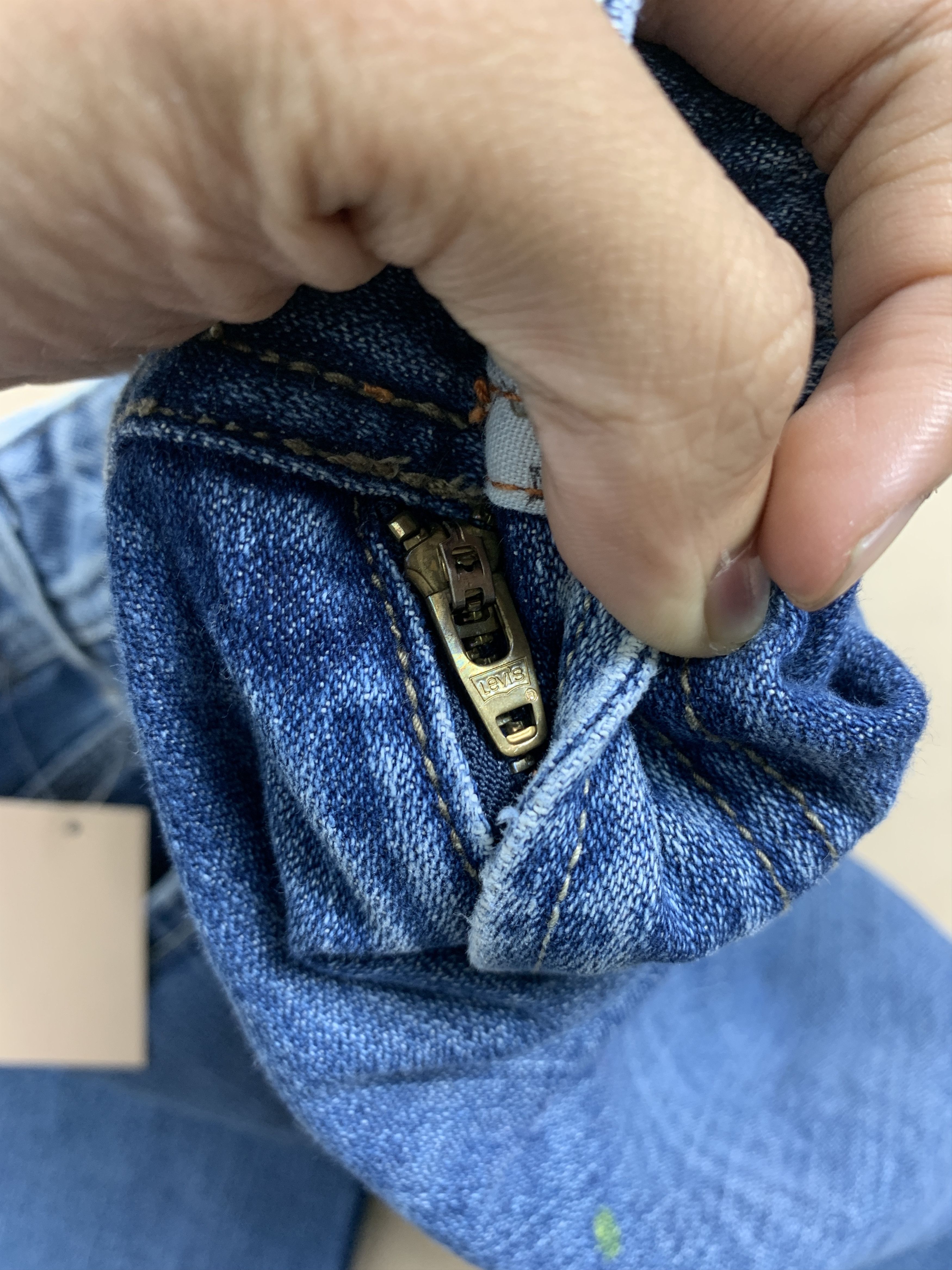 Levi's × Vintage Vintage LEVI'S CARPENTER Workwear Faded Mid Wash Jeans Size 23" - 17 Thumbnail