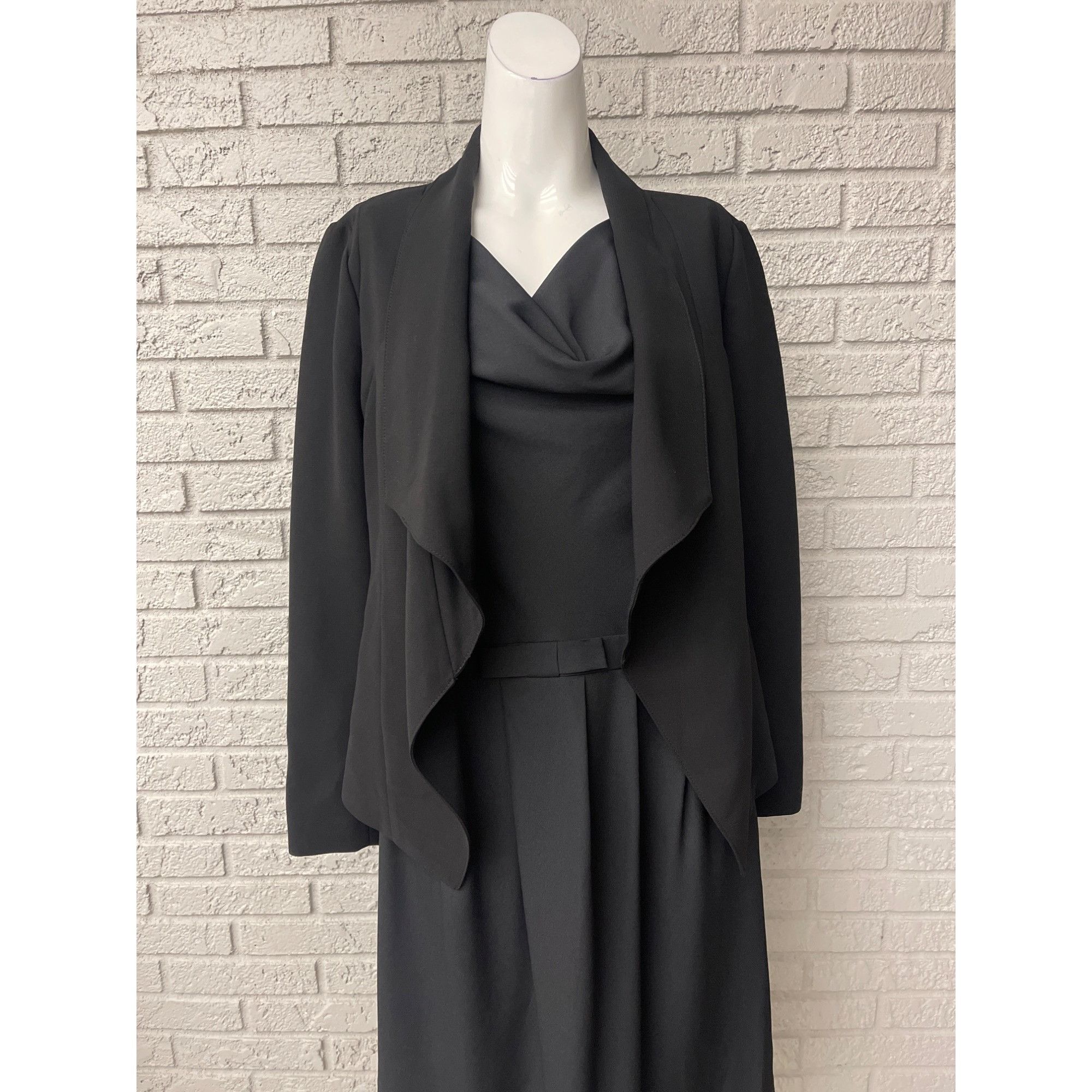DKNY Black Open Cascading Front Blazer Size XS