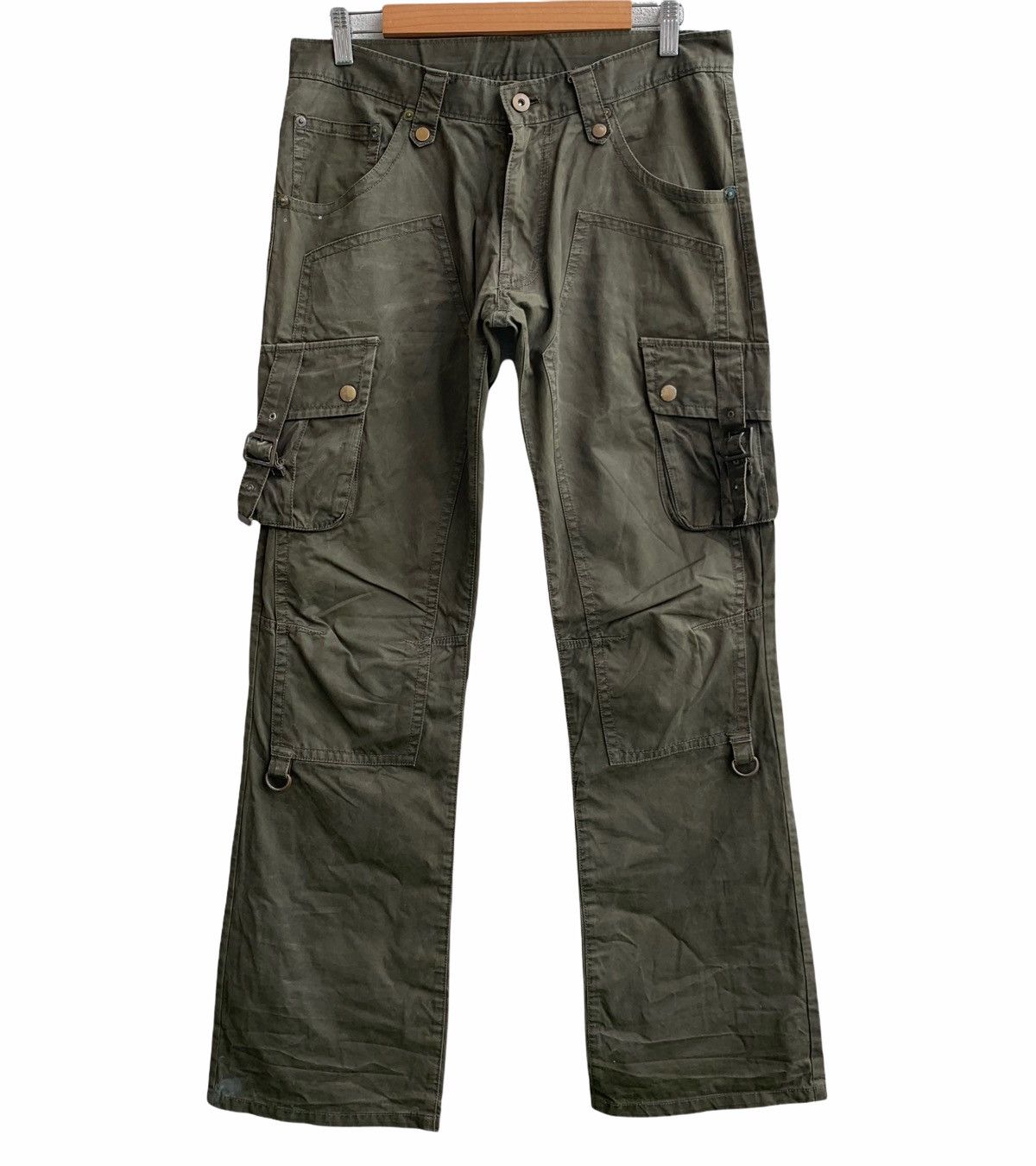 image of Michel Klein Multi Pocket Cargo Pants in Dark Green, Men's (Size 32)