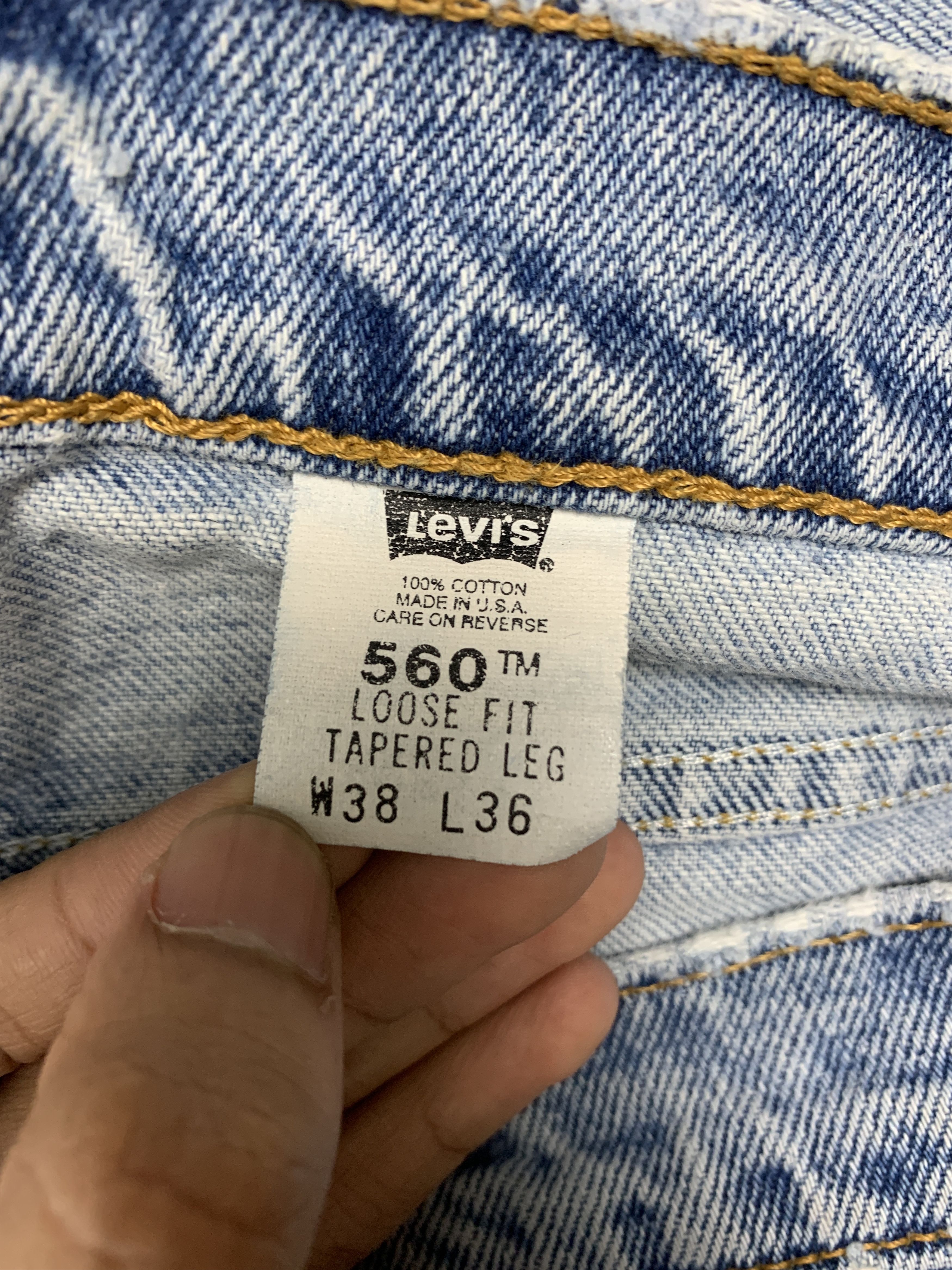 Levi's Vintage 90S Levis 560 Skinny Stone Wash Jeans Size US 34 / EU 50 - 11 Thumbnail