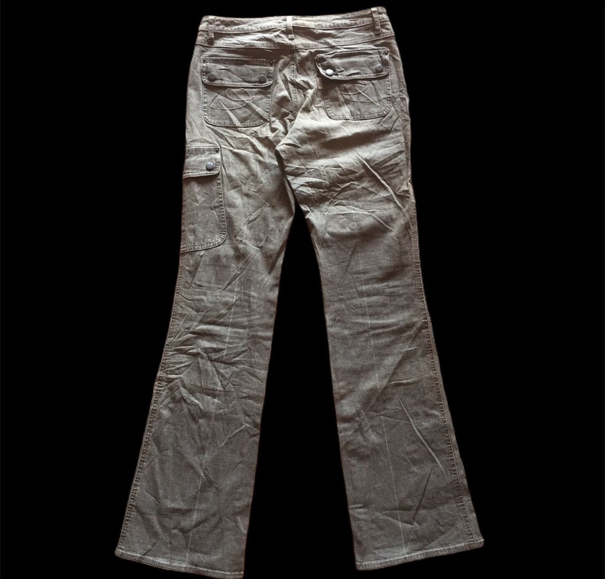 Designer × Japanese Brand Vintage cargo tactical gas mask pocket flare jeans wide leg Size 30" / US 8 / IT 44 - 4 Thumbnail