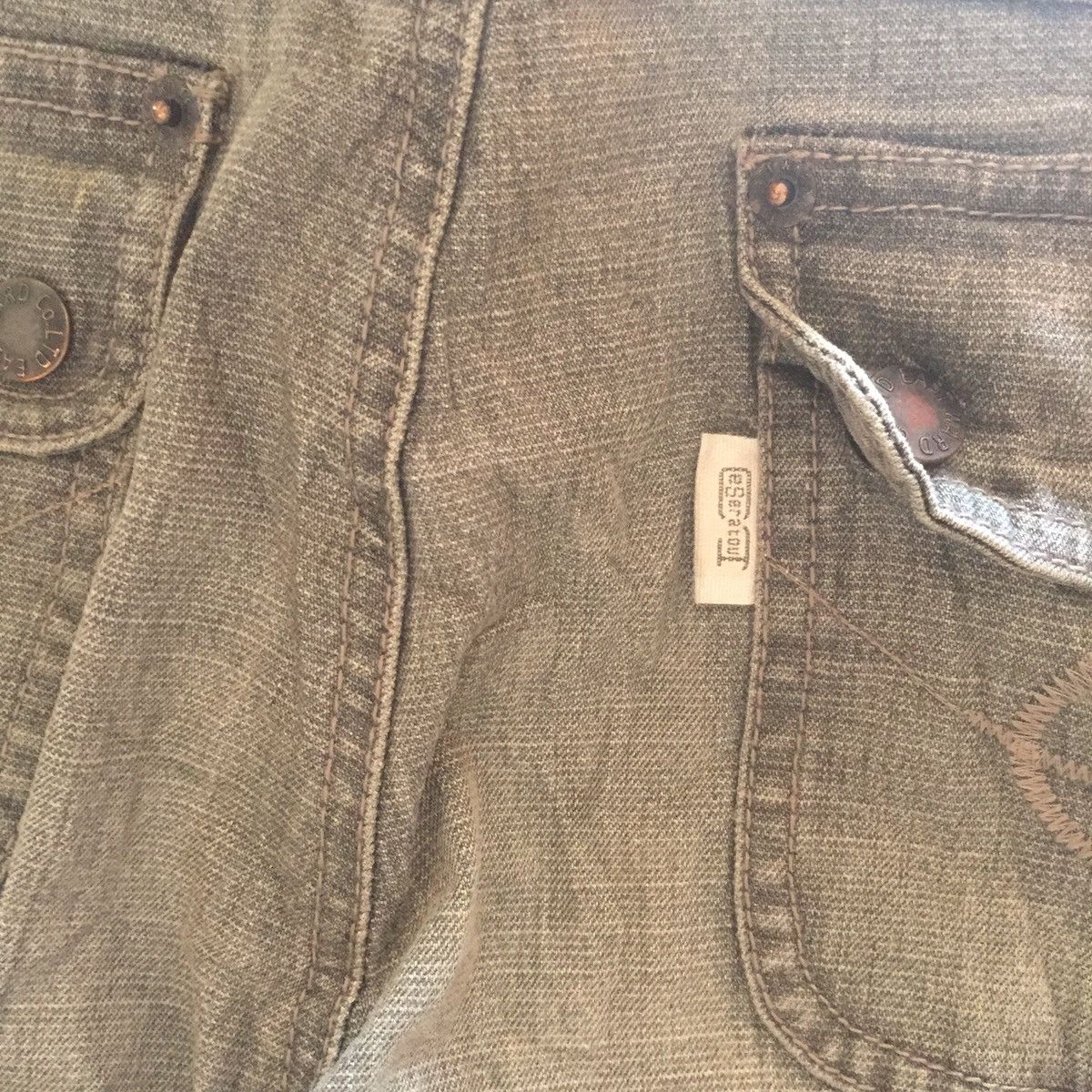 Designer × Japanese Brand Vintage cargo tactical gas mask pocket flare jeans wide leg Size 30" / US 8 / IT 44 - 5 Thumbnail