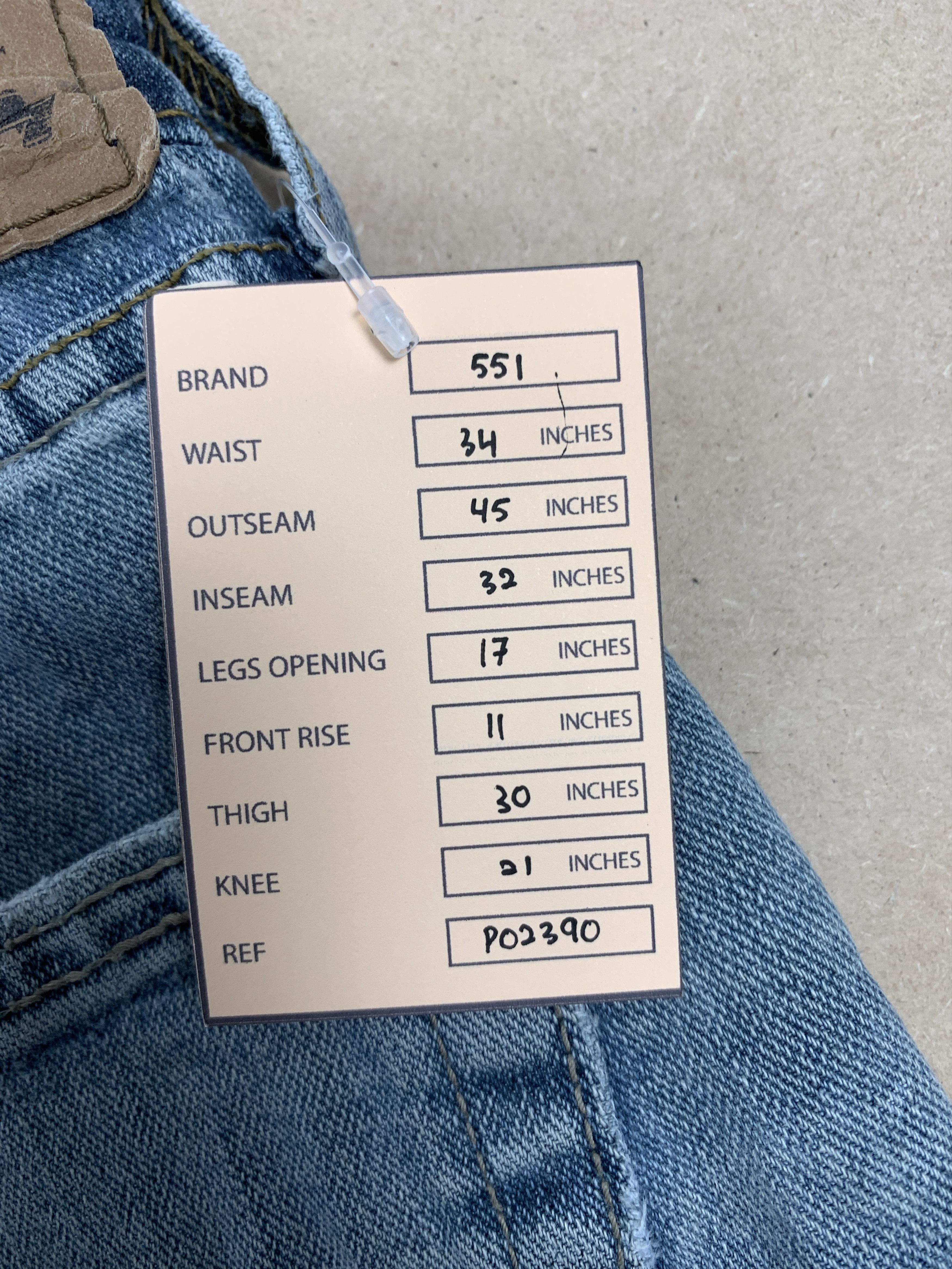 Levi's × Vintage Vintage Levis 551 Straight Cut Faded Mid Wash Jeans Size US 34 / EU 50 - 14 Thumbnail