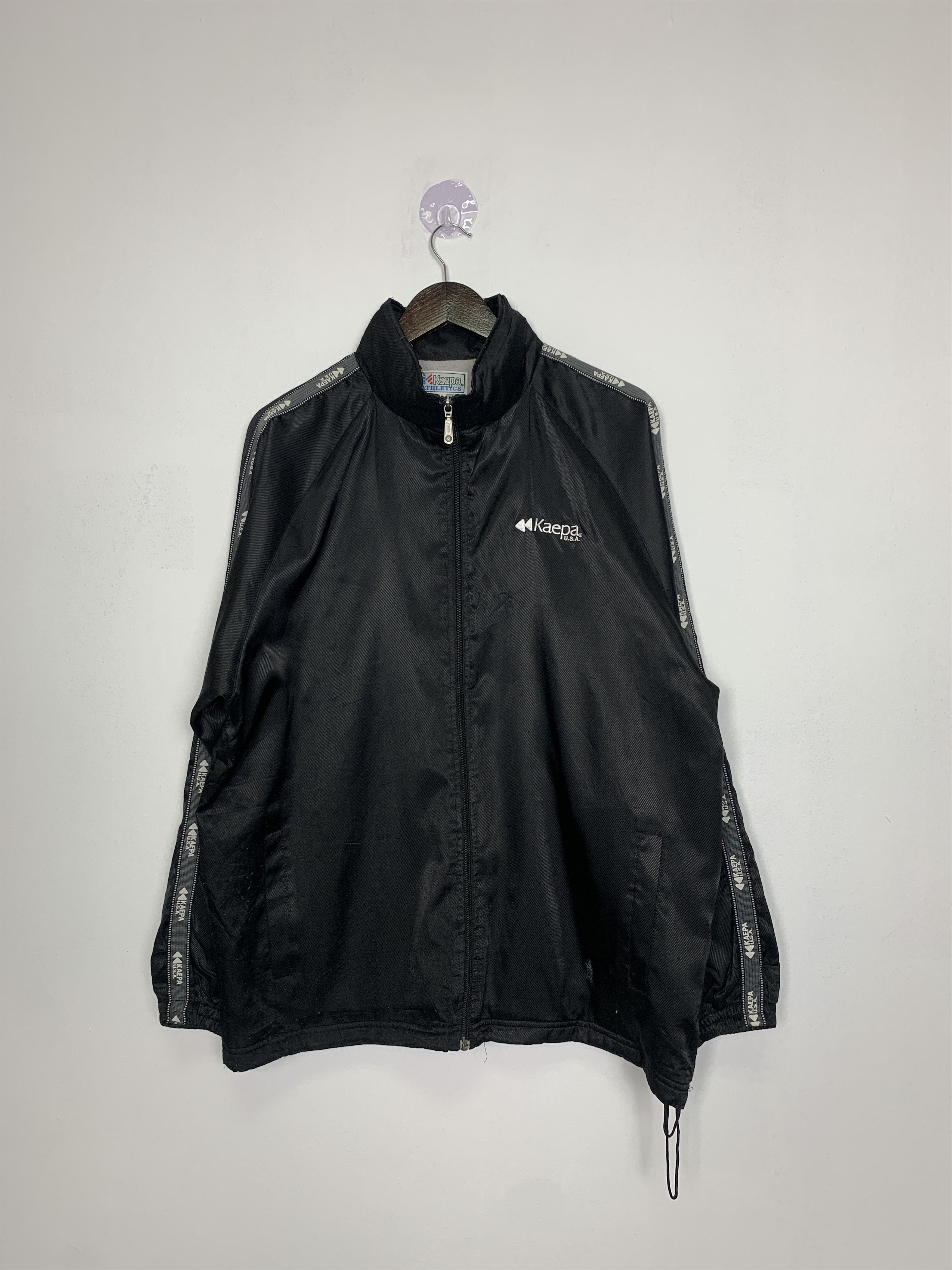 image of American Apparel x Vintage Kaepa Usa Windbreaker Fleece Lining in Black, Men's (Size Large)
