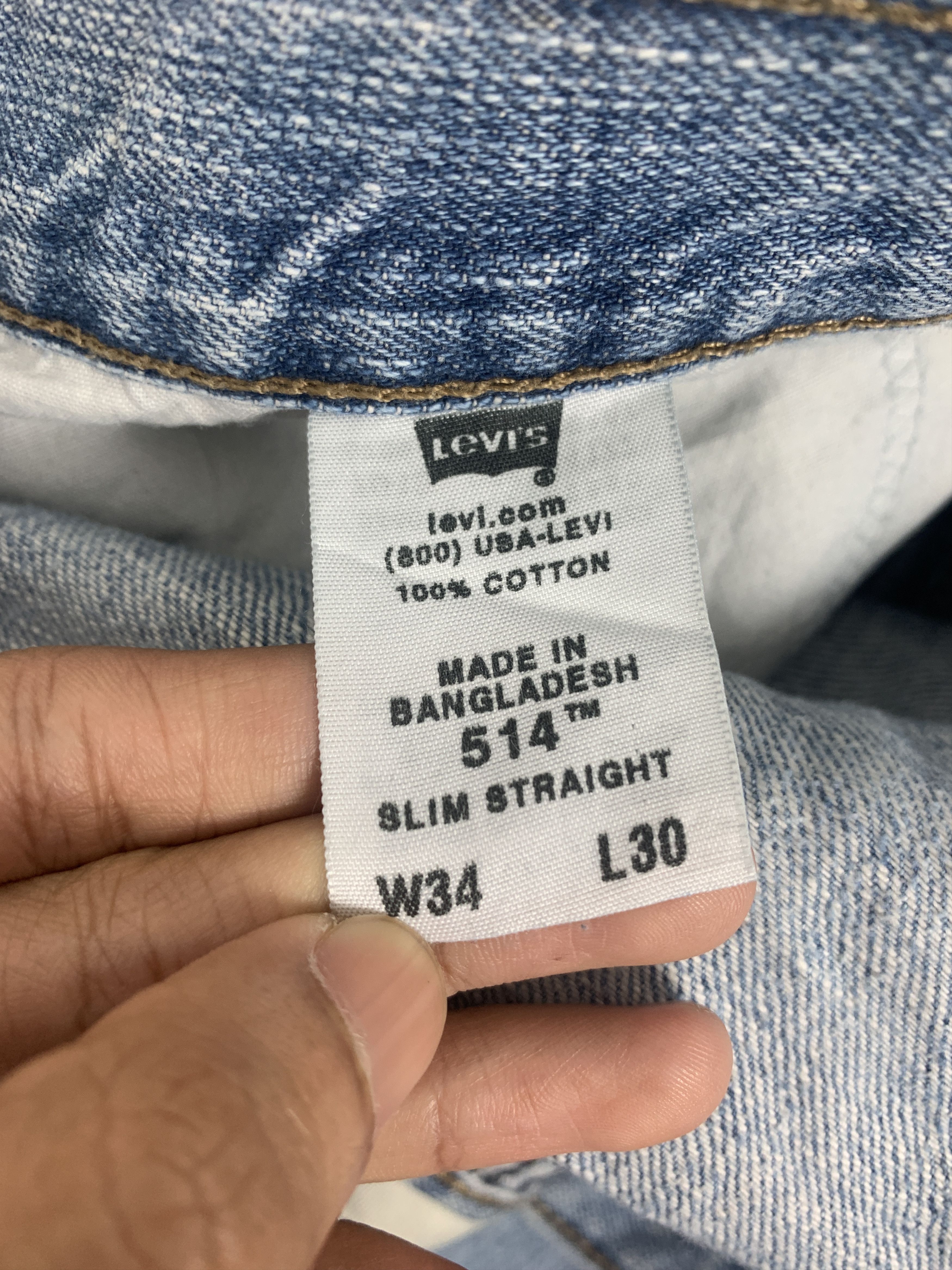 Levi's Vintage Levis 514 Straight Cut Faded Mid Wash Jeans Size US 34 / EU 50 - 15 Thumbnail