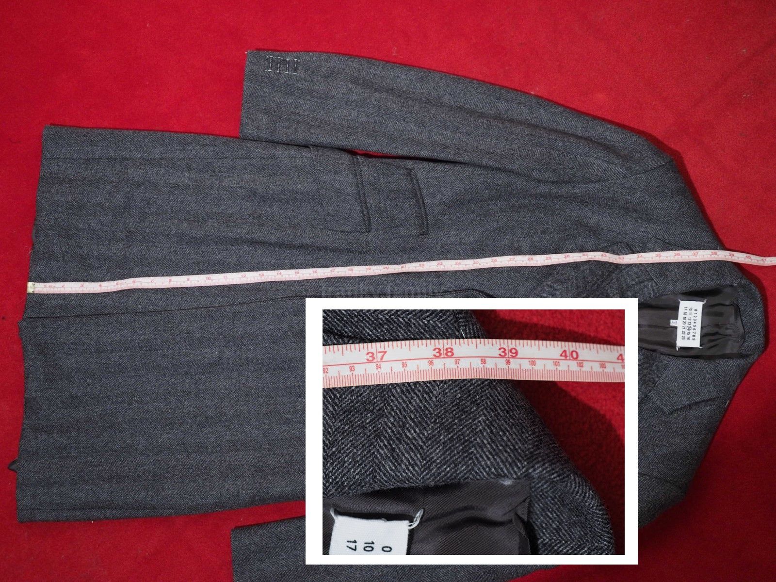 Maison Margiela coat margiela Herringbone gray hide button Size US M / EU 48-50 / 2 - 13 Thumbnail