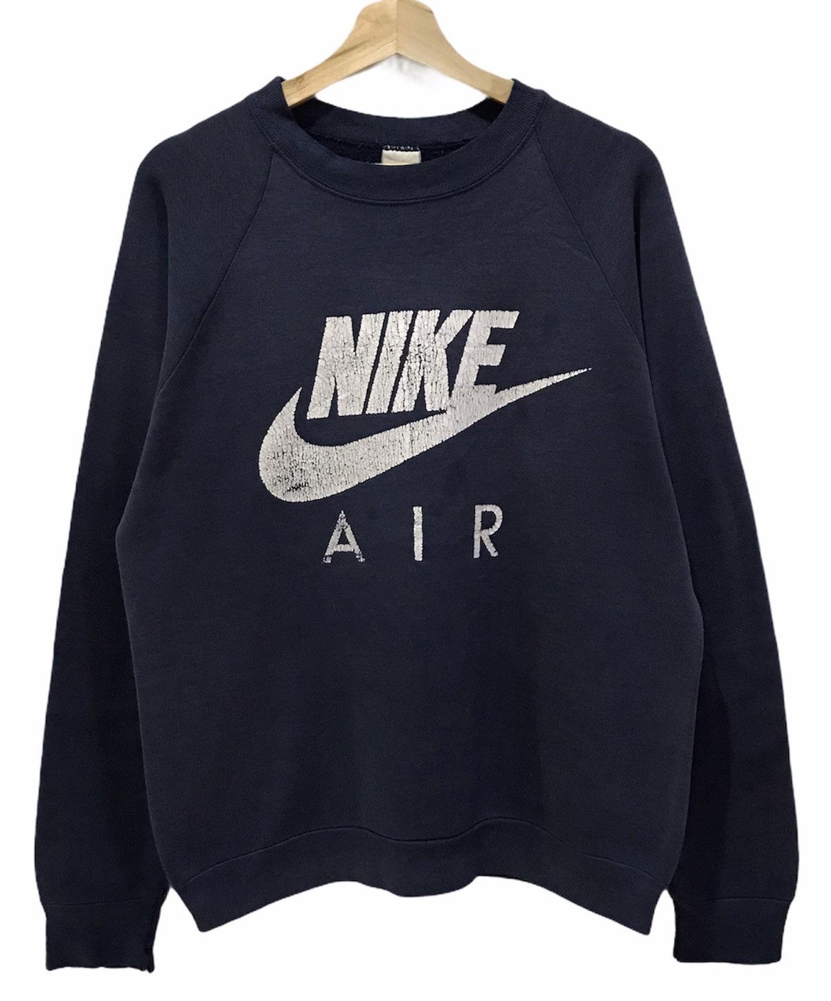 image of 80's Nike Air Embroidered Sweatshirt in Blue, Men's (Size Medium)