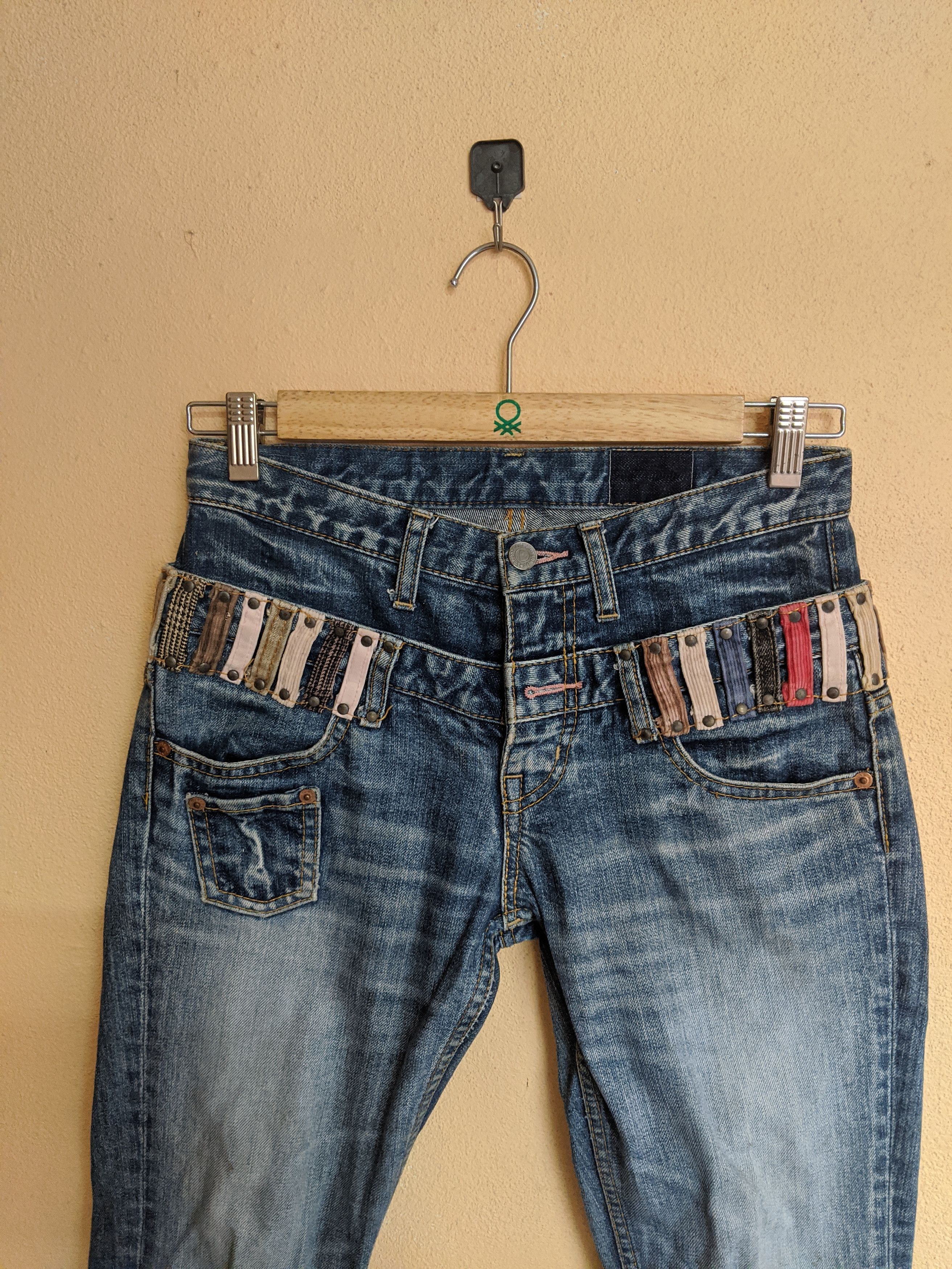 If Six Was Nine Distressed denim double waist japan denim pants women Size 28" / US 6 / IT 42 - 5 Thumbnail