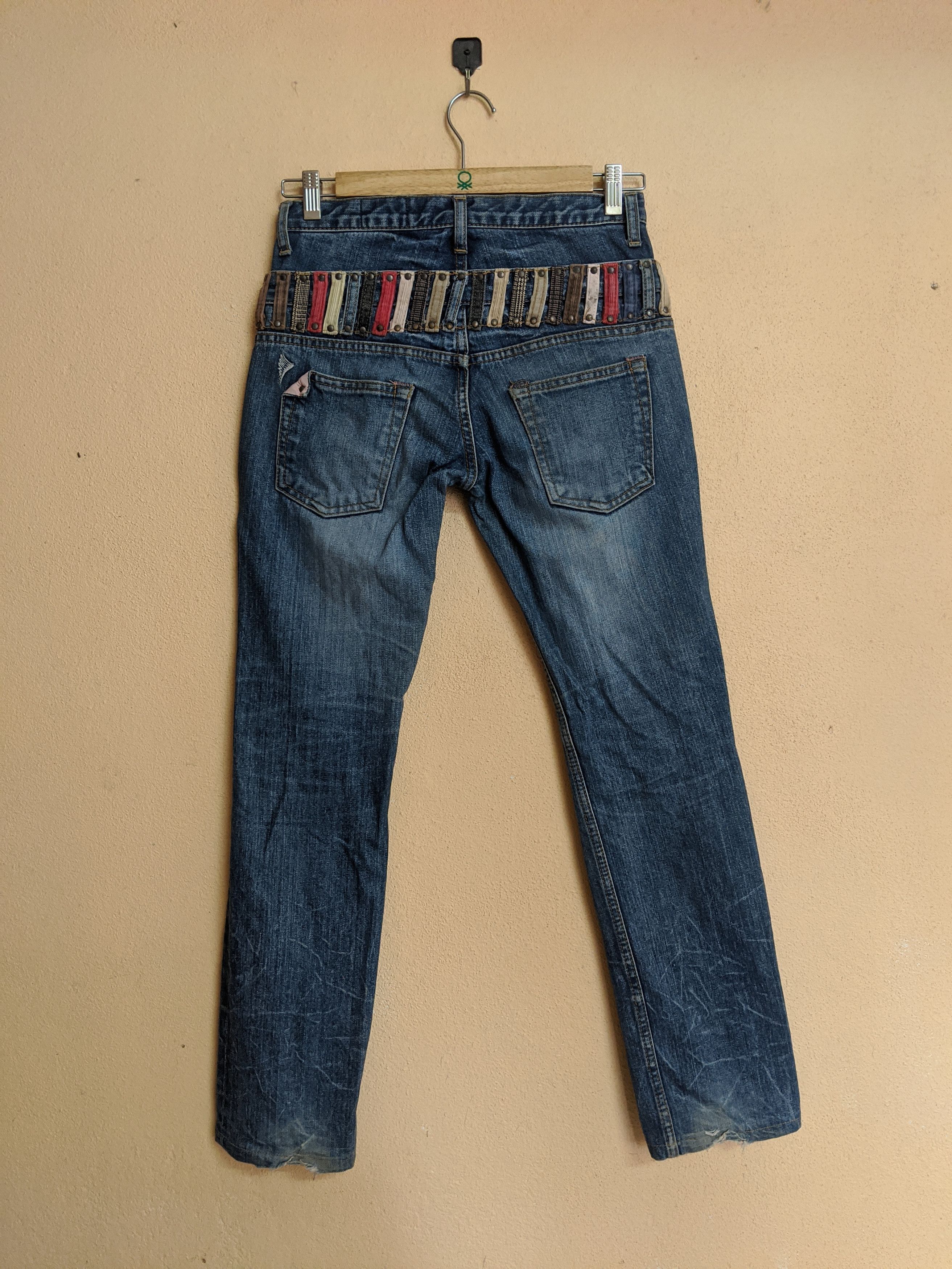 If Six Was Nine Distressed denim double waist japan denim pants women Size 28" / US 6 / IT 42 - 4 Thumbnail