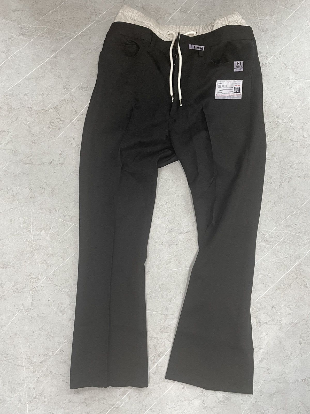 image of Miharayasuhiro Double Waist Pants 46 in Black, Men's (Size 32)