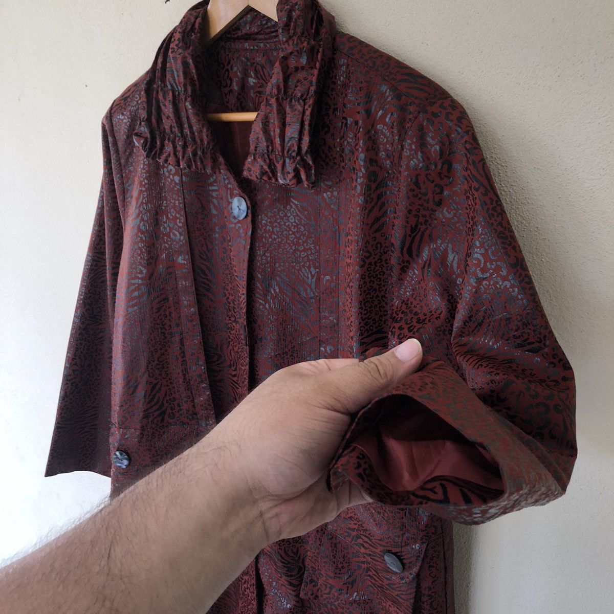 Japanese Brand RARE DESIGN TIGER RED STRIPE LONG JACKET INSPIRED RICK OWENS Size US M / EU 48-50 / 2 - 6 Thumbnail