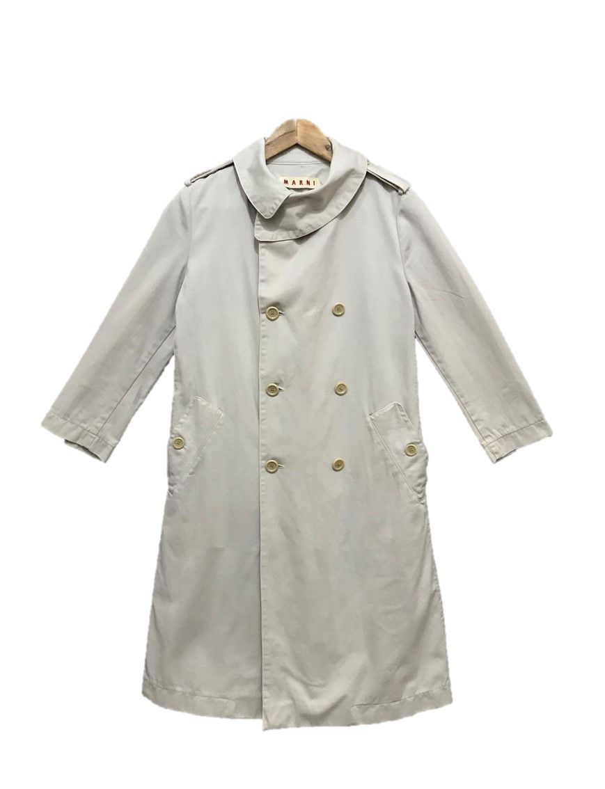 Marni MARNI Cotton Long Trench Coat Jacket Size US S / EU 44-46 / 1 - 1 Thumbnail
