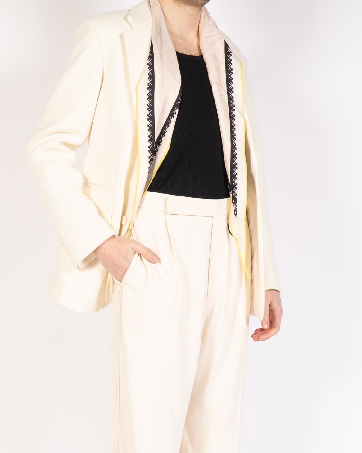 Haider Ackermann FW20 Ivory Wool Classic Blazer Size US M / EU 48-50 / 2 - 3 Thumbnail