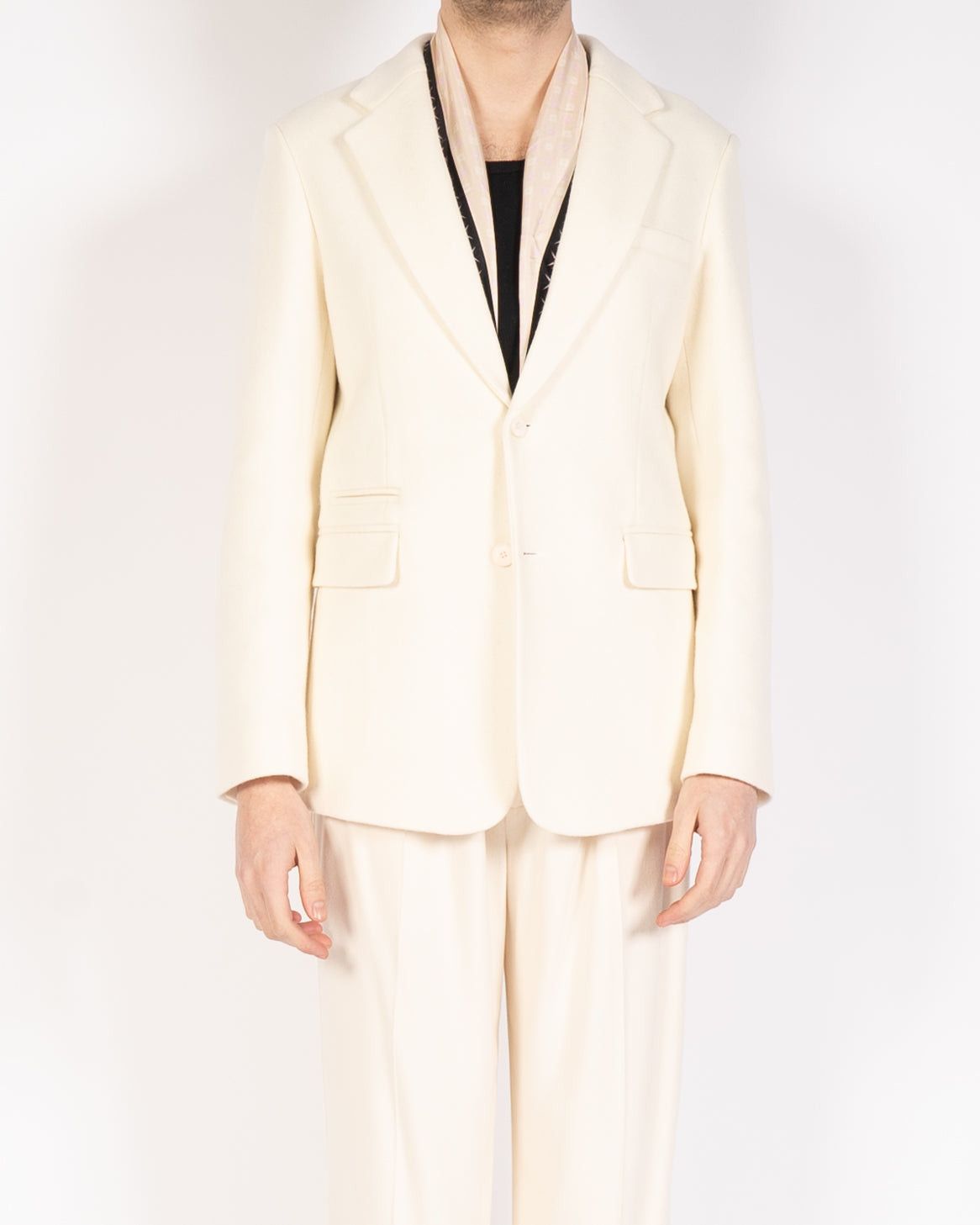 Haider Ackermann FW20 Ivory Wool Classic Blazer Size US M / EU 48-50 / 2 - 1 Thumbnail