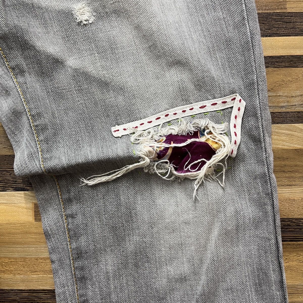 Designer × Issey Miyake × Japanese Brand Distressed Issey Miyake Sunao Kuwahara Patches Denim Size US 30 / EU 46 - 11 Thumbnail
