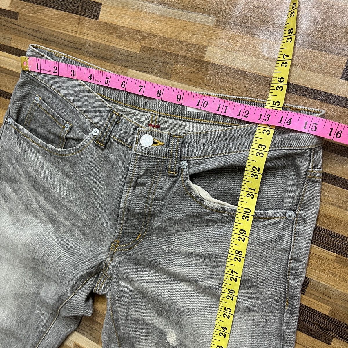 Designer × Issey Miyake × Japanese Brand Distressed Issey Miyake Sunao Kuwahara Patches Denim Size US 30 / EU 46 - 3 Thumbnail